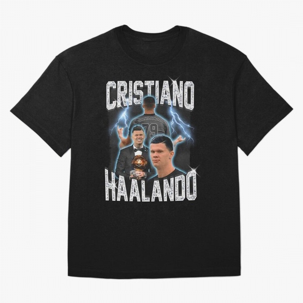 Cristiano Haalando Lightning Poster For Football Fans and Gift For Sports Lovers Oversized T-Shirt Step into FIFA World Cup 2026 Group Stage for Fans of CR7 and Messi and Brazil, Bringing Fan Favorite Moments, National Team Passion, Big Match Drama