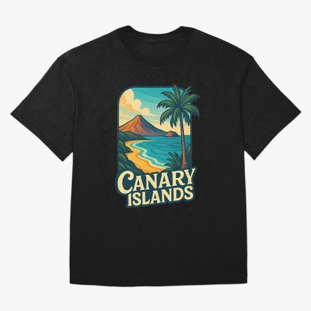 Tropical Shoreline of the Canary Islands Spain Oversized T-Shirt Honor the Football Icons of FIFA World Cup 2026 Group Stage Spirit, Featuring Portugal, Spain and Germany, Cristiano Ronaldo, Sports Nostalgia, International Competition, Famous