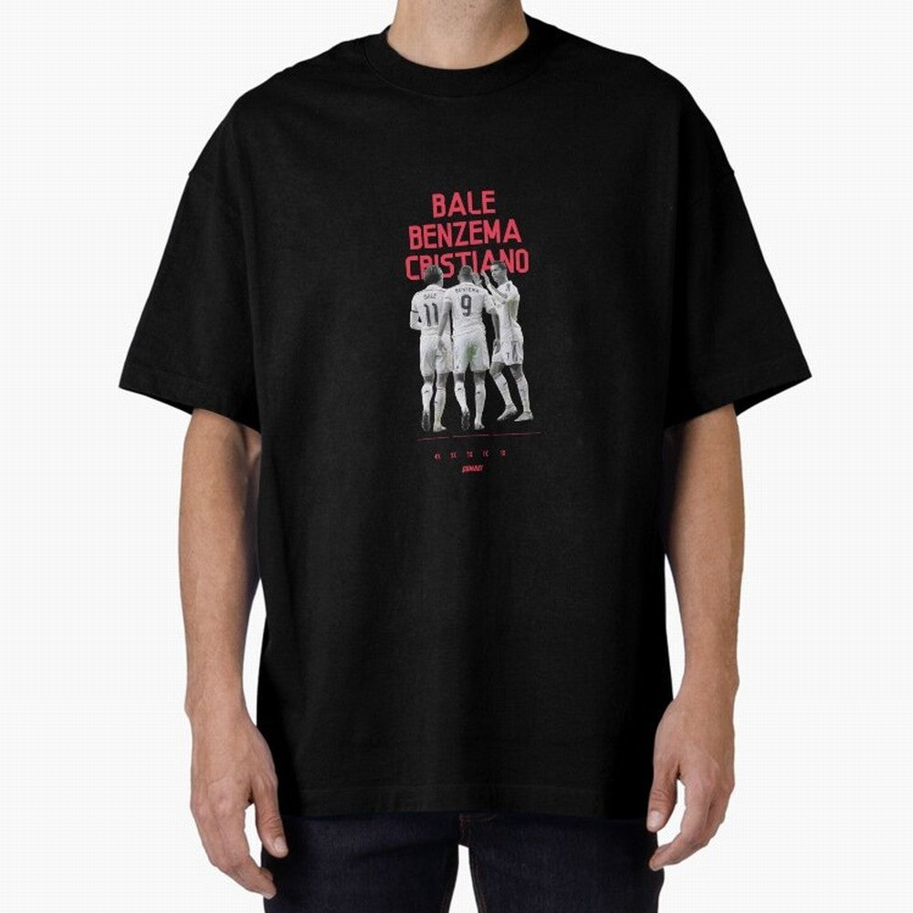 Real Madrid | Bale Benzema Cristiano Oversized T-Shirt Bring Trophy Dreams to Match Day Hype around FIFA World Cup 2026, Haaland, Argentina, Supporter Pride, Iconic Celebrations, Legendary Names and Global Match Day Energy; Great for Supporters Who