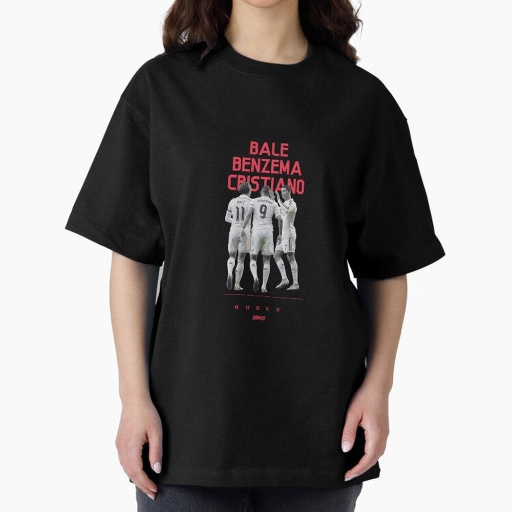 Real Madrid | Bale Benzema Cristiano Oversized T-Shirt Bring Trophy Dreams to Match Day Hype around FIFA World Cup 2026, Haaland, Argentina, Supporter Pride, Iconic Celebrations, Legendary Names and Global Match Day Energy; Great for Supporters Who