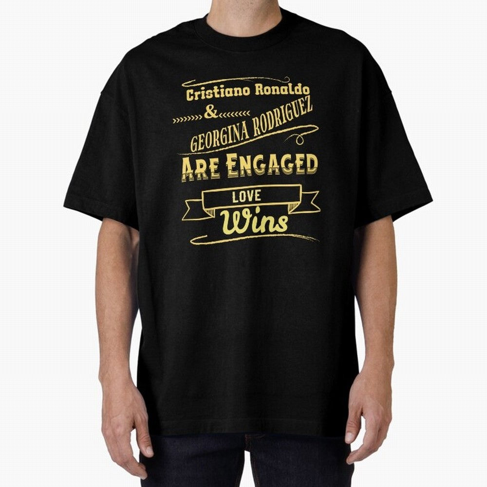 Cristiano & Georgina Engagement ¨C True Love Story Oversized T-Shirt Celebrate National Team Dreams in Match Day Hype around FIFA World Cup 2026 Group Stage, CR7, Spain, Championship Spirit, Famous Goals, Roaring Crowds and International Football