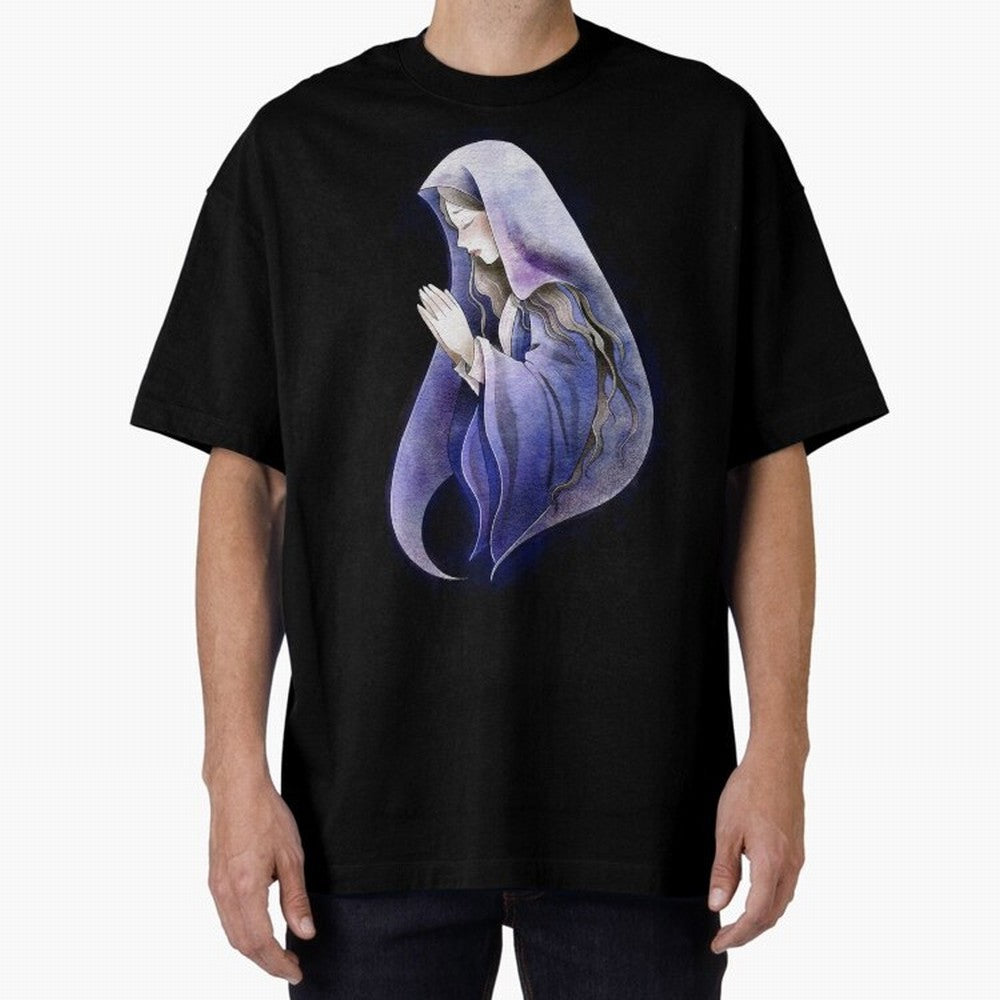 Holy Mary, Mother of God Oversized T-Shirt Follow the Final Road of FIFA World Cup 2026 for Fans of Cristiano Ronaldo, Haaland and CR7 and France, Bringing Match Day Excitement, Supporter Culture, Golden Goals and Global Football Passion; Made for