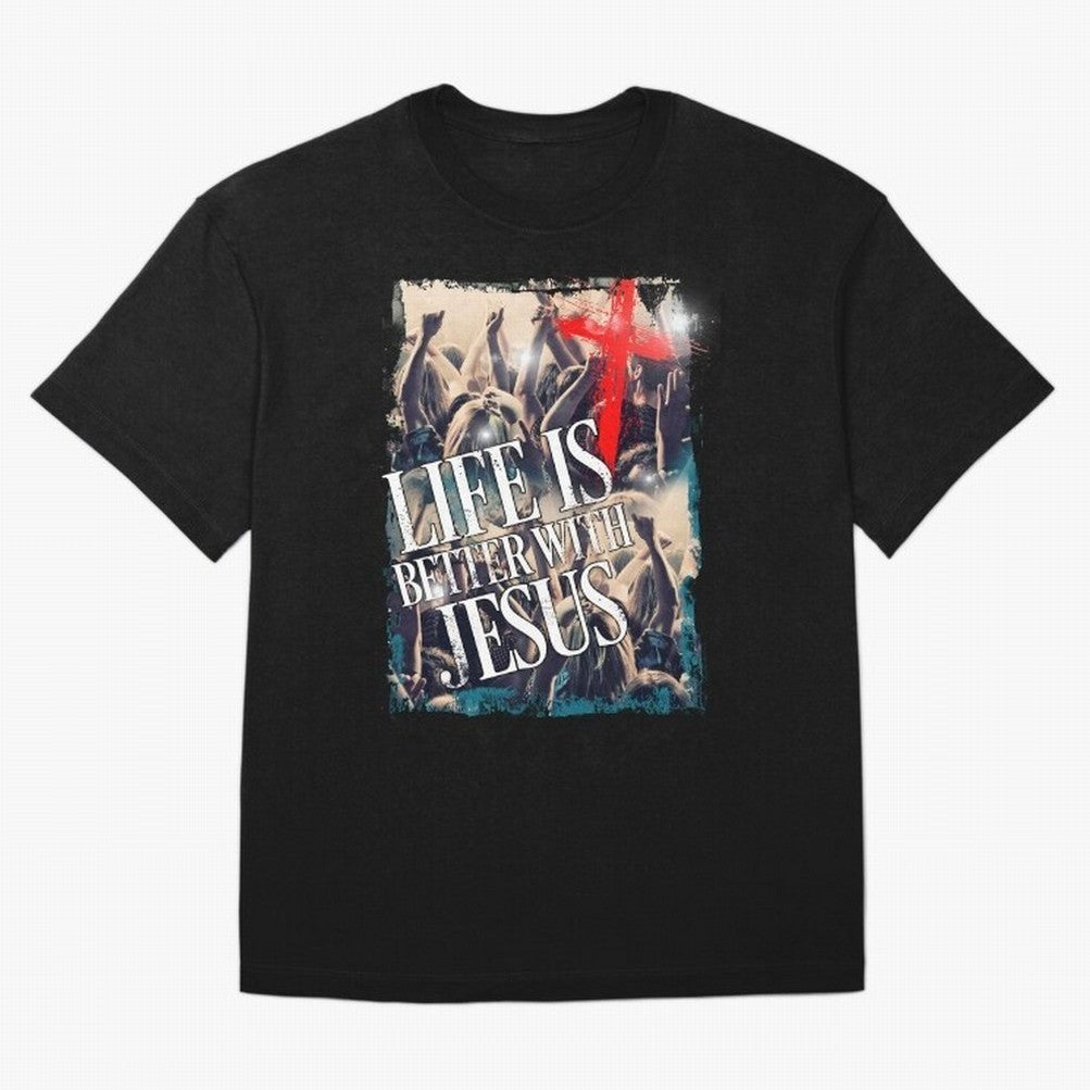 LIfe is Better with Jesus Oversized T-Shirt Discover Match Day Hype around FIFA World Cup 2026, Messi, CR7 and Mbappe, Argentina and Brazil, Retro Football Energy, Iconic Rivalries, Trophy Chase Drama and Stadium Atmosphere; Ideal for Passionate