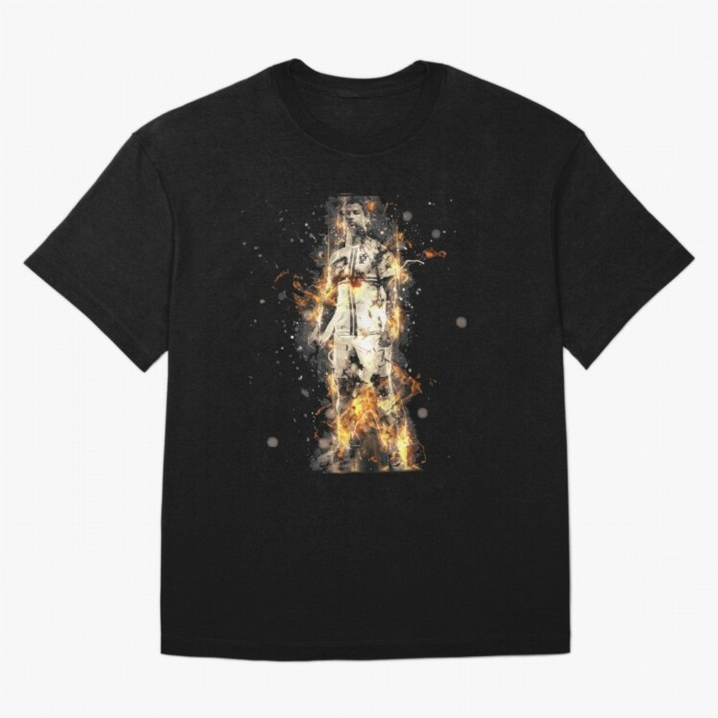 Ronaldo On Fire T Shirt Cristiano Cr7 Soccer S Jersey Men Madrid 7 Portugal Football Real White Kids Tee Mens Black Oversized T-Shirt Unlock Match Day Hype around FIFA World Cup 2026 USA Canada Mexico, Mbappe, Argentina, France and Brazil, Match