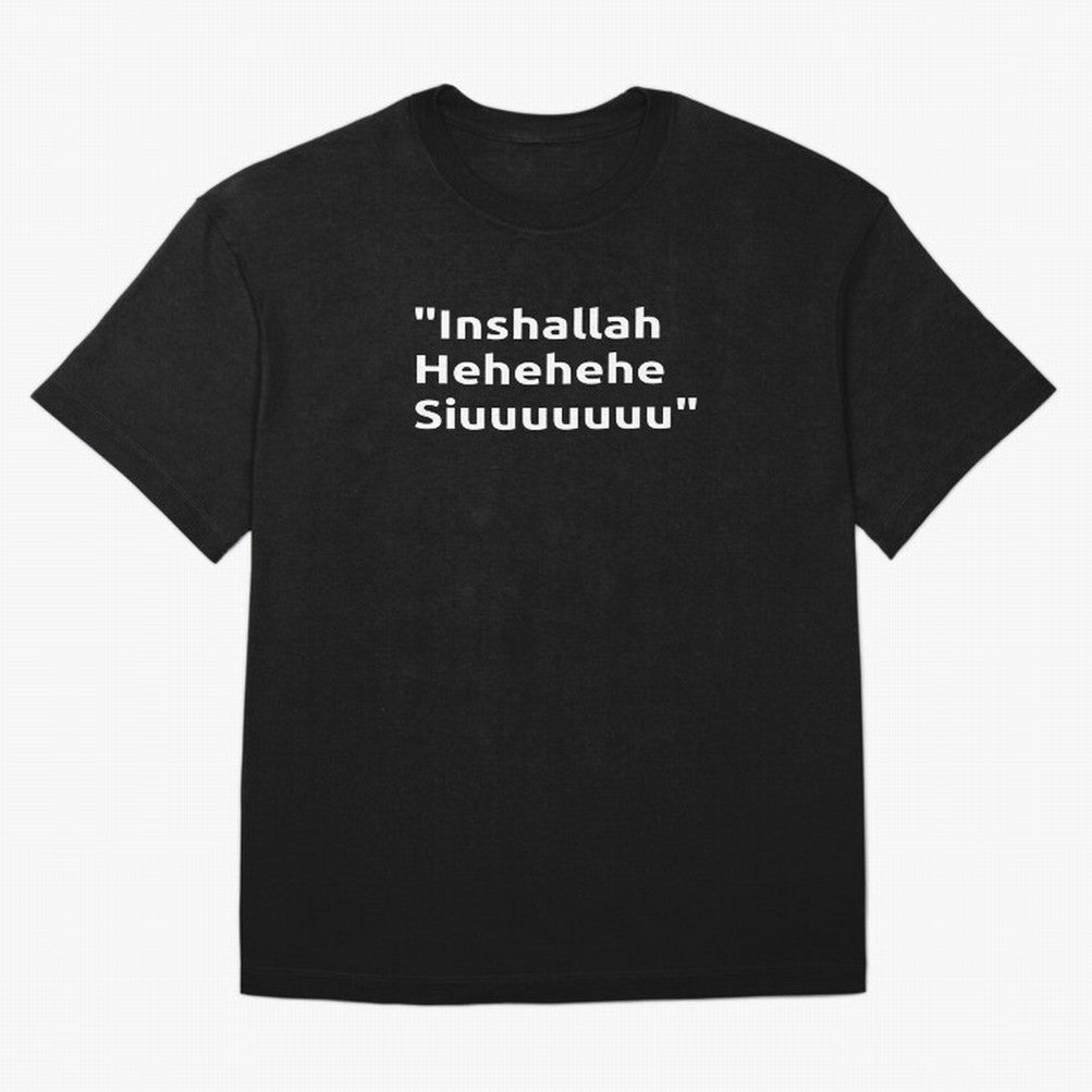 Inshallah Hehehehe Siuuu : Cristiano Ronaldo Oversized T-Shirt Support Your Favorite Stars during Global Football Passion for FIFA World Cup 2026 Group Stage, Built around Messi and Cristiano Ronaldo, Spain, Football History, Final Match Energy,