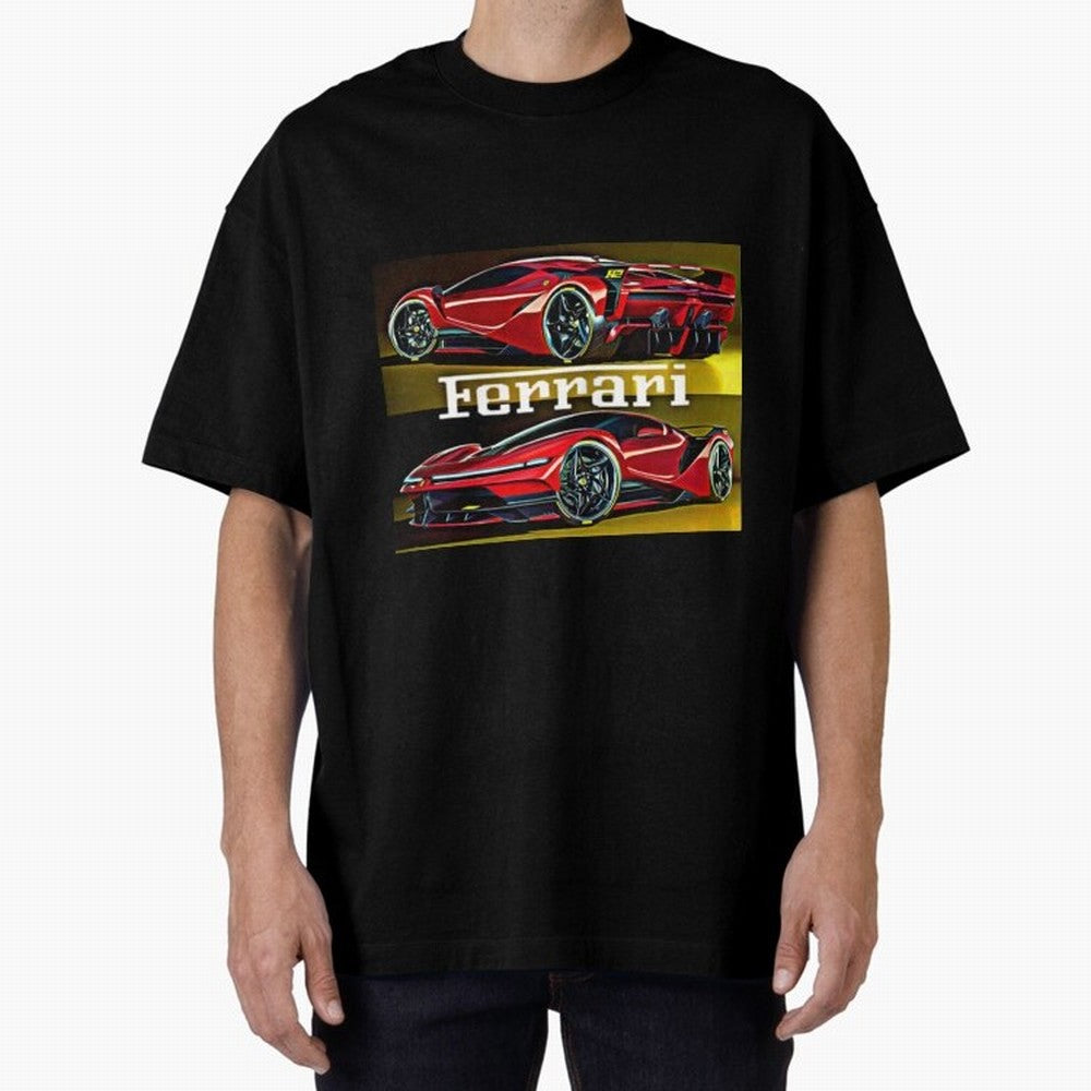 Ferarri F Concept Oversized T-Shirt Represent Fans Who Live for Match Day Hype around FIFA World Cup 2026 Group Stage, Messi, Neymar and Mbappe, England, Football Festival Excitement, Trophy Ambitions, Country Rivalries and Star Player Buzz; Great