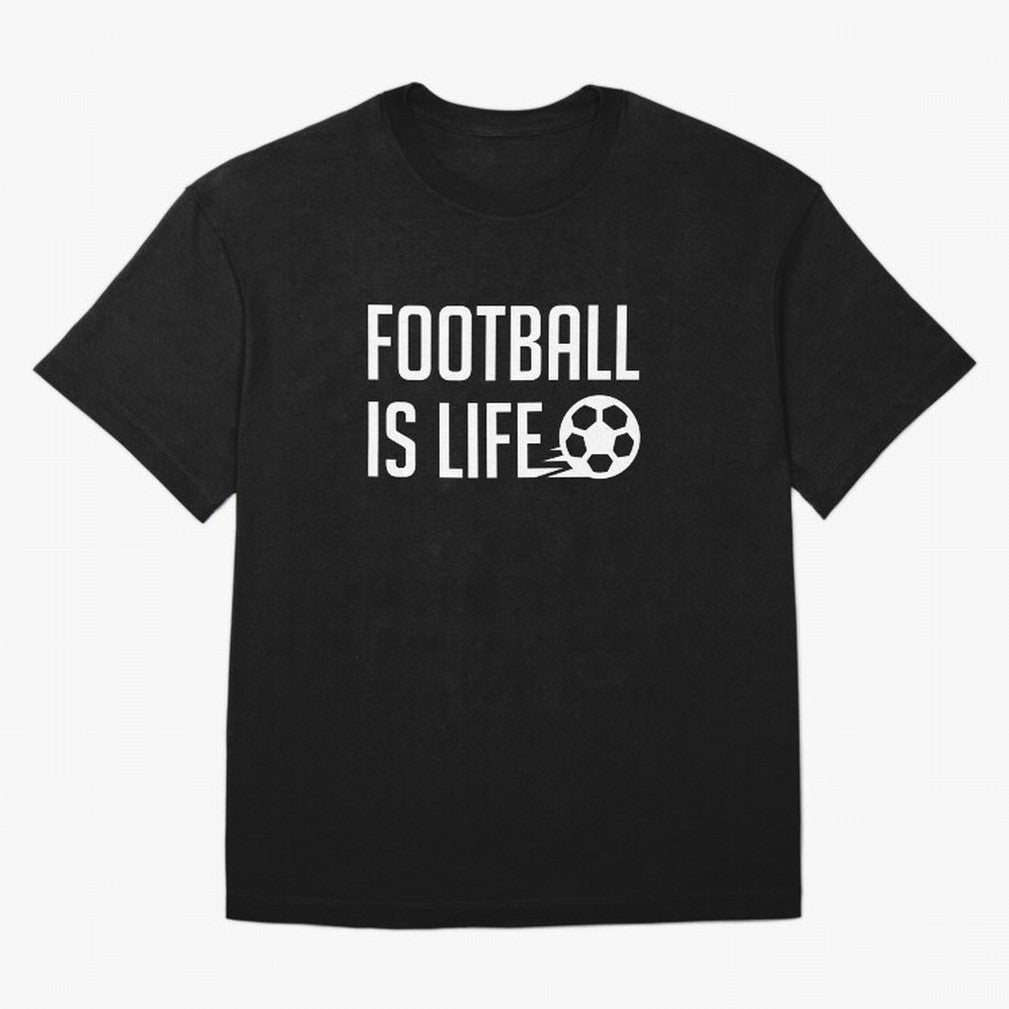 Football Is Life (Black BG) Oversized T-Shirt Unlock Global Football Passion for FIFA World Cup 2026 USA Canada Mexico, Featuring Neymar, England, France and Netherlands, Fan Favorite Moments, National Team Passion, Big Match Drama and Soccer