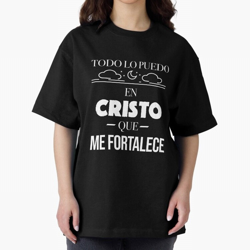 Mensajes Biblicos Espa?ol Todo Lo Puedo En Cristo Oversized T-Shirt Show Support during FIFA World Cup 2026 USA Canada Mexico for Fans of Haaland and Germany, Bringing Football Festival Excitement, Trophy Ambitions, Country Rivalries and Star