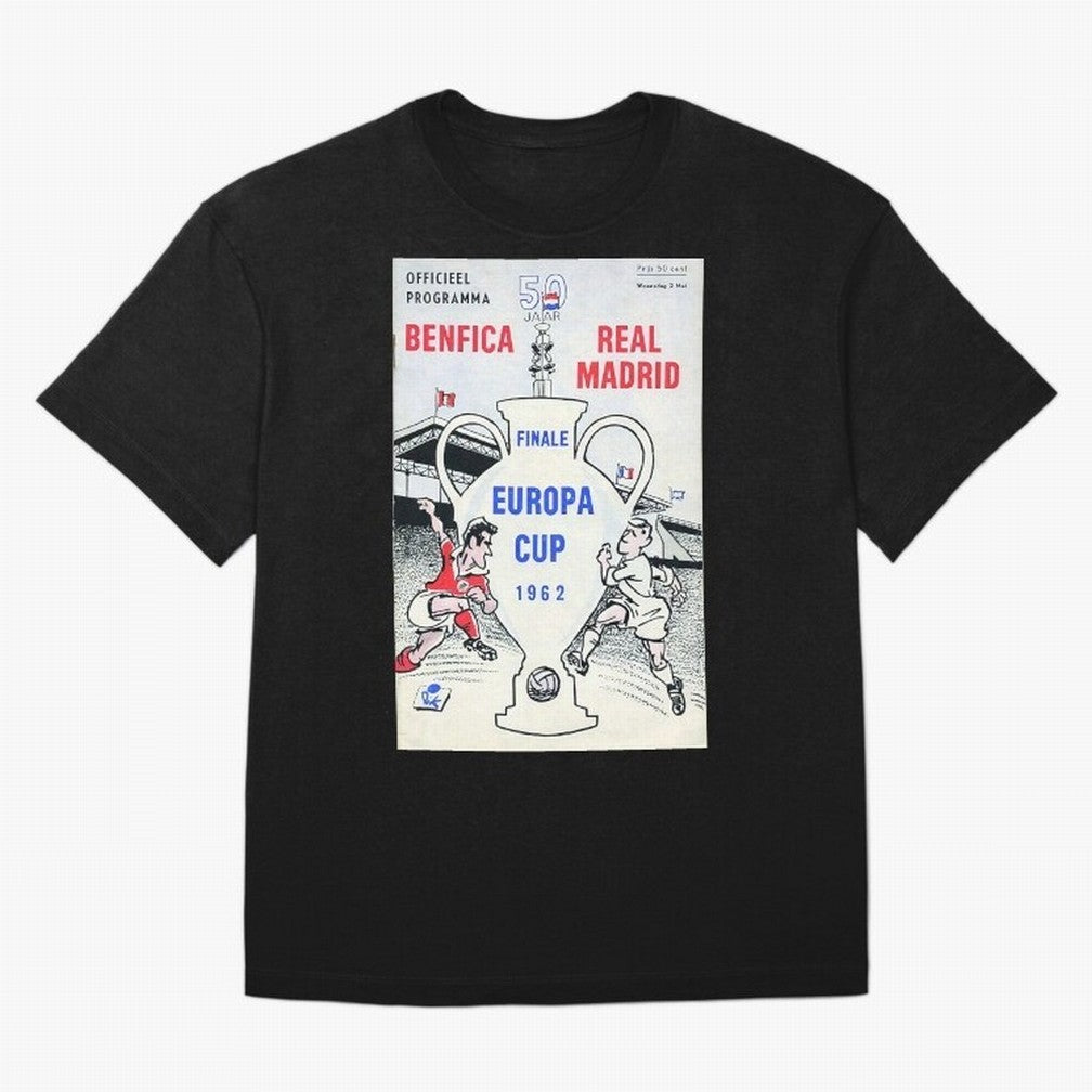 Vintage Champions League Final Poster - Real Madrid vs Benfica Oversized T-Shirt Get Ready for the FIFA World Cup 2026 Journey through Mbappe and Neymar Highlights, Brazil, Portugal and Argentina Pride, Football History, Final Match Energy, Crowd