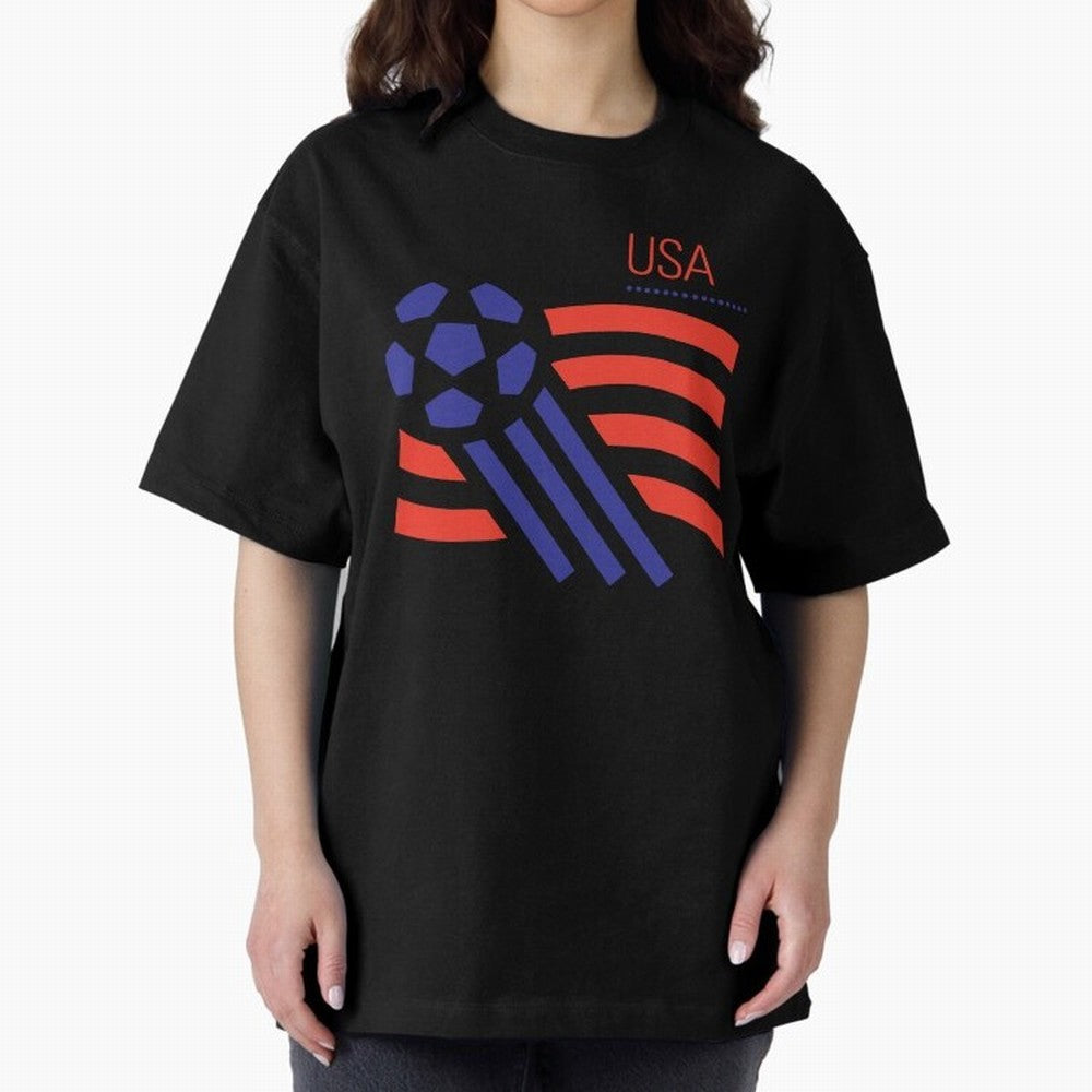 World USA 94 Oversized T-Shirt Celebrate Football Dreams Across Global Football Passion for FIFA World Cup 2026 Group Stage, Centered on Haaland, Portugal, Global Supporter Spirit, Legendary Goals, National Colors and Tournament Celebration;