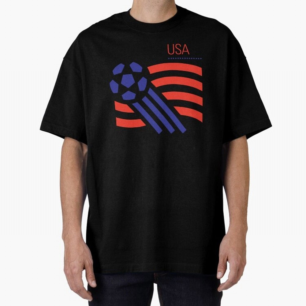 World USA 94 Oversized T-Shirt Celebrate Football Dreams Across Global Football Passion for FIFA World Cup 2026 Group Stage, Centered on Haaland, Portugal, Global Supporter Spirit, Legendary Goals, National Colors and Tournament Celebration;