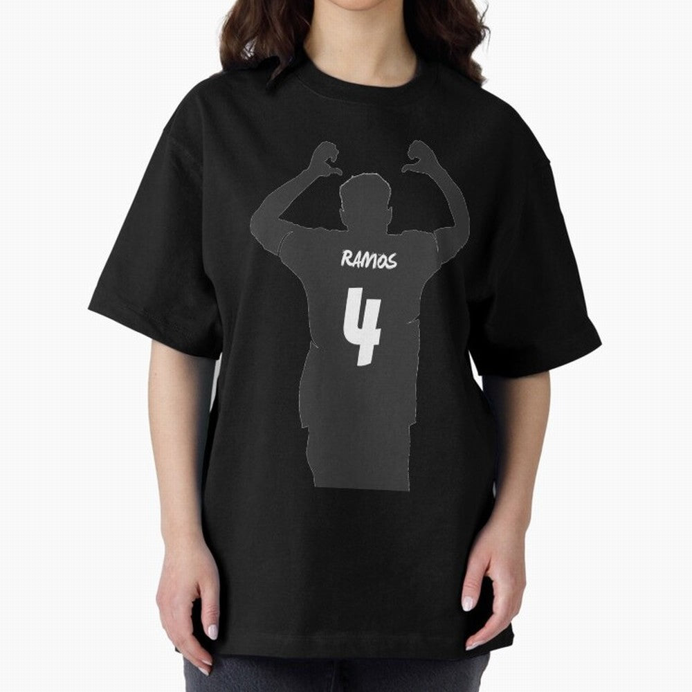 Sergio Ramos artwork Oversized T-Shirt Refresh Global Football Passion for FIFA World Cup 2026, Built around Messi, Neymar and Mbappe, Brazil, Portugal and Argentina, Worldwide Fan Energy, Dramatic Goals, Stadium Lights and Championship