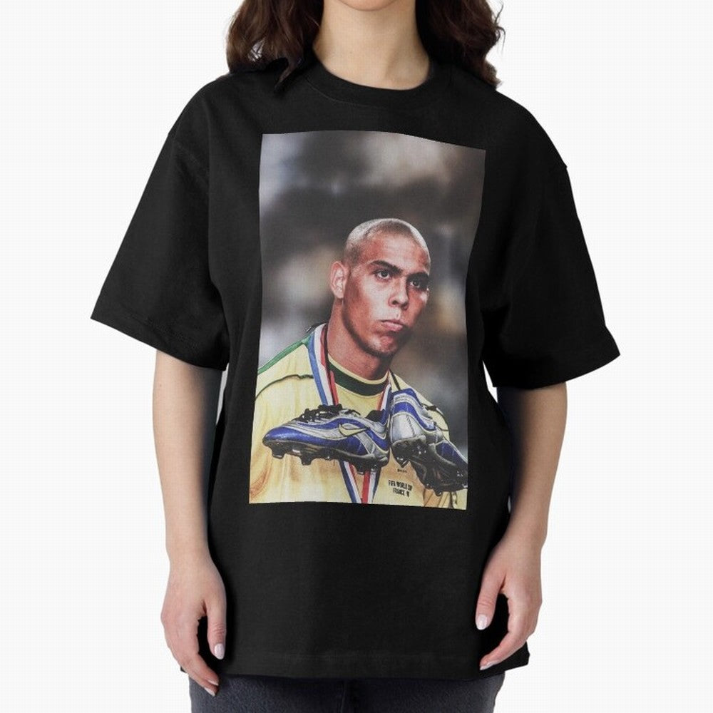 Ronaldo Luis Nazario de Lima Art Oversized T-Shirt Build Match Day Hype around FIFA World Cup 2026 USA Canada Mexico, Mbappe and Neymar, Germany, Football Festival Excitement, Trophy Ambitions, Country Rivalries and Star Player Buzz; Built for