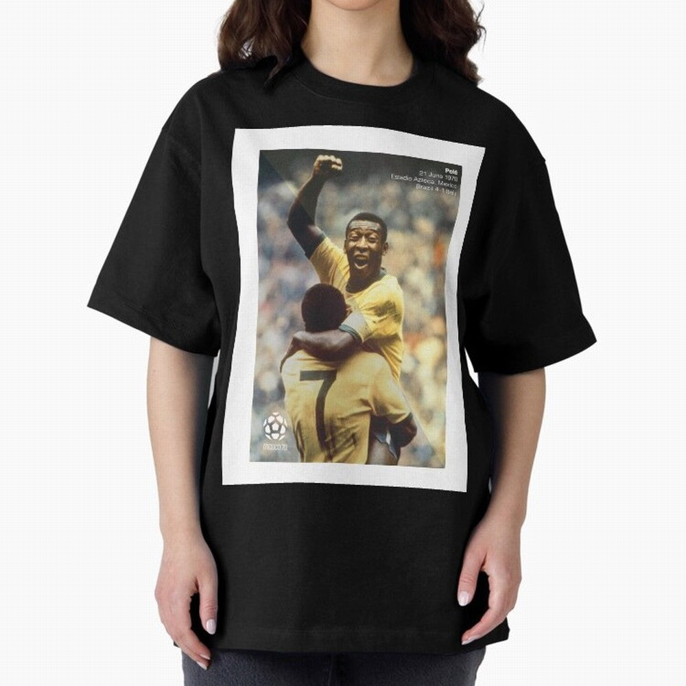 Pele Oversized T-Shirt Honor Football Greatness during Match Day Hype around FIFA World Cup 2026 USA Canada Mexico, Mbappe, England, Global Supporter Spirit, Legendary Goals, National Colors and Tournament Celebration; Created for Match Day