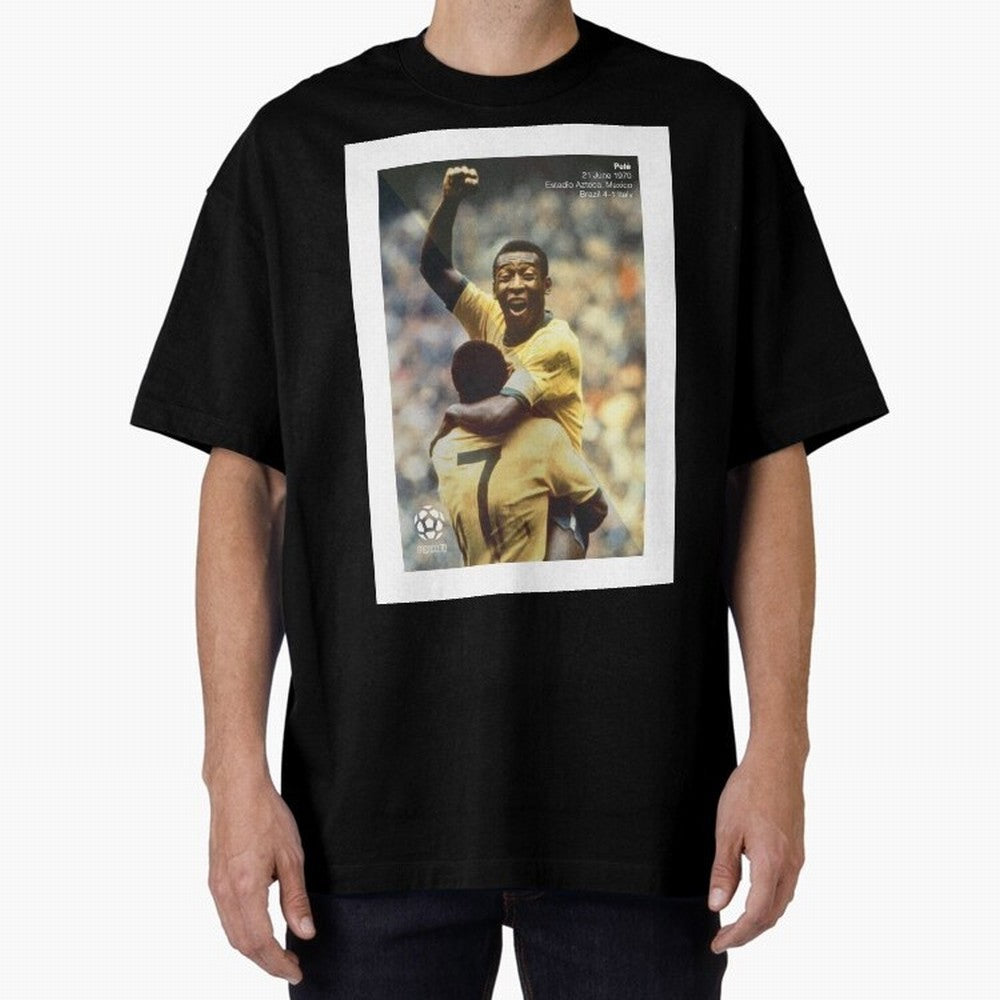 Pele Oversized T-Shirt Honor Football Greatness during Match Day Hype around FIFA World Cup 2026 USA Canada Mexico, Mbappe, England, Global Supporter Spirit, Legendary Goals, National Colors and Tournament Celebration; Created for Match Day