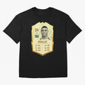 Ronaldo Ultimate Card Oversized T-Shirt Carry Global Football Passion for FIFA World Cup 2026 USA Canada Mexico, Centered on CR7, Spain, Soccer Culture, Superstar Moments, National Team Dreams and Competitive Fire; Ideal for Fans Who Follow Messi,