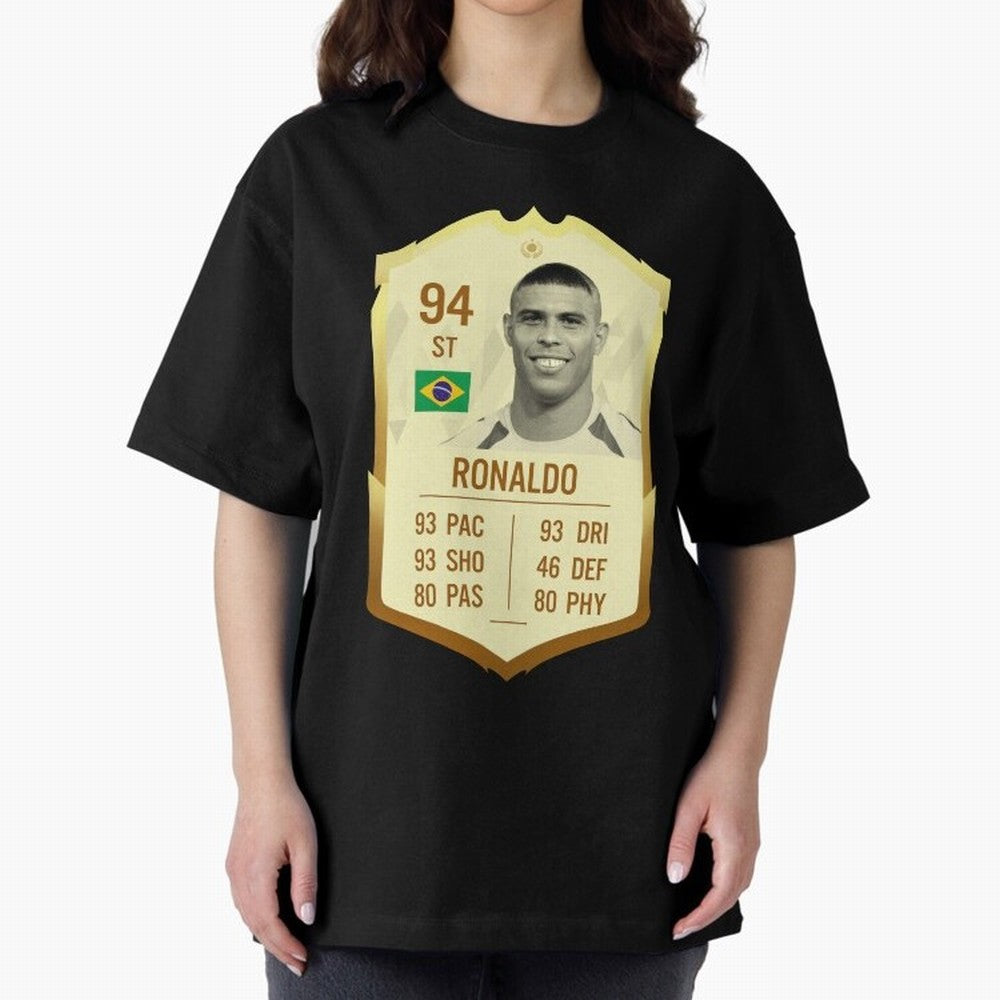 Ronaldo Ultimate Card Oversized T-Shirt Carry Global Football Passion for FIFA World Cup 2026 USA Canada Mexico, Centered on CR7, Spain, Soccer Culture, Superstar Moments, National Team Dreams and Competitive Fire; Ideal for Fans Who Follow Messi,