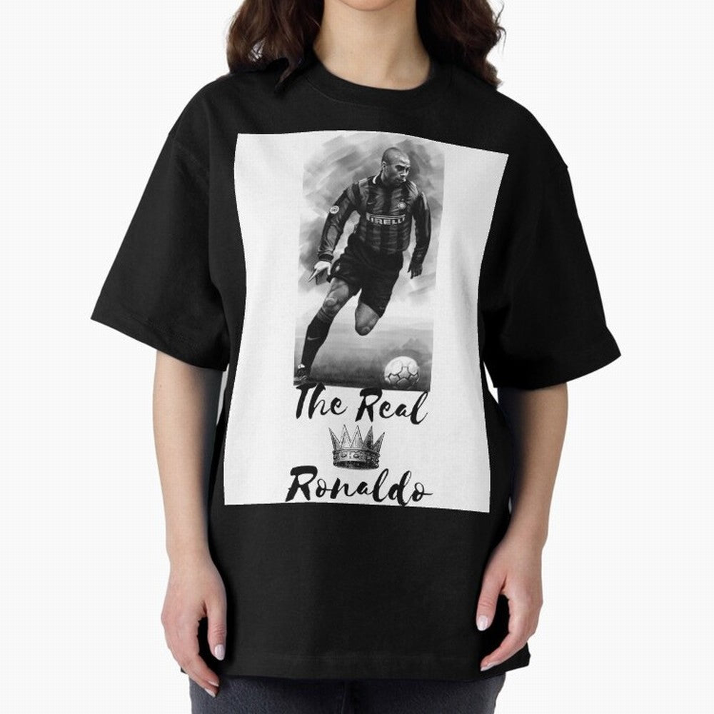The Real Ronaldo Oversized T-Shirt Show Your Tournament Heart for the FIFA World Cup 2026 Journey through Messi, Neymar and Mbappe Highlights, Argentina Pride, Championship Spirit, Famous Goals, Roaring Crowds and International Football Unity;