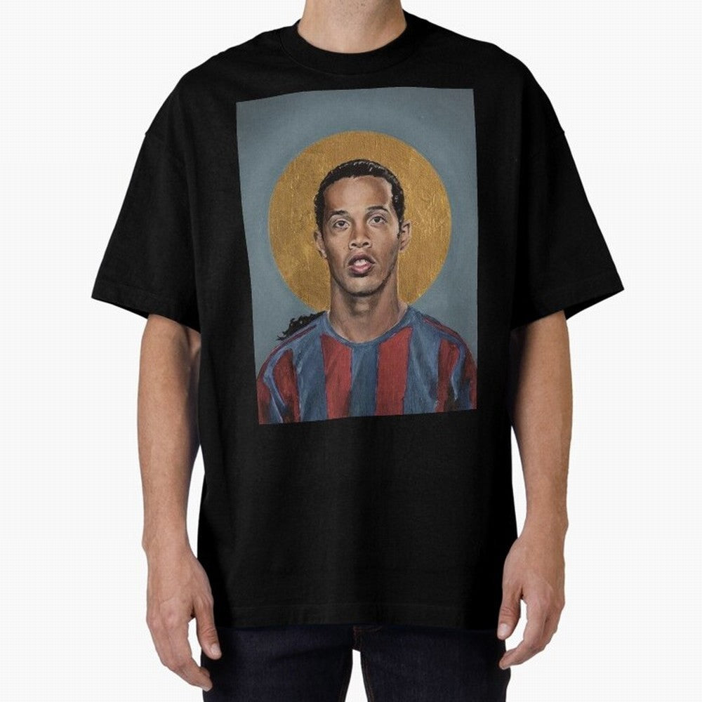 Art Ronaldinho Painting Oversized T-Shirt Feel International Energy from the FIFA World Cup 2026 USA Canada Mexico Journey through Haaland and Mbappe Highlights, Germany Pride, Vintage Soccer Flavor, Modern Football Stars, National Flags and Final