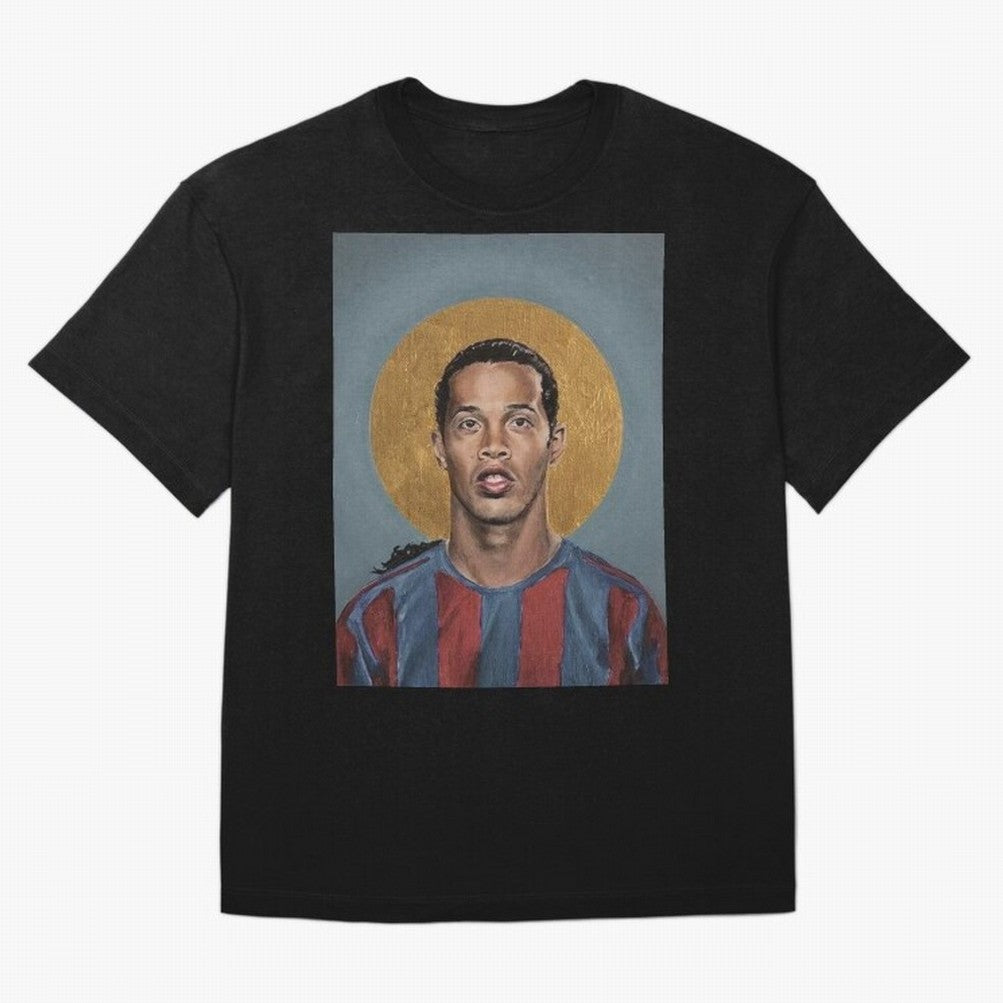 Art Ronaldinho Painting Oversized T-Shirt Feel International Energy from the FIFA World Cup 2026 USA Canada Mexico Journey through Haaland and Mbappe Highlights, Germany Pride, Vintage Soccer Flavor, Modern Football Stars, National Flags and Final