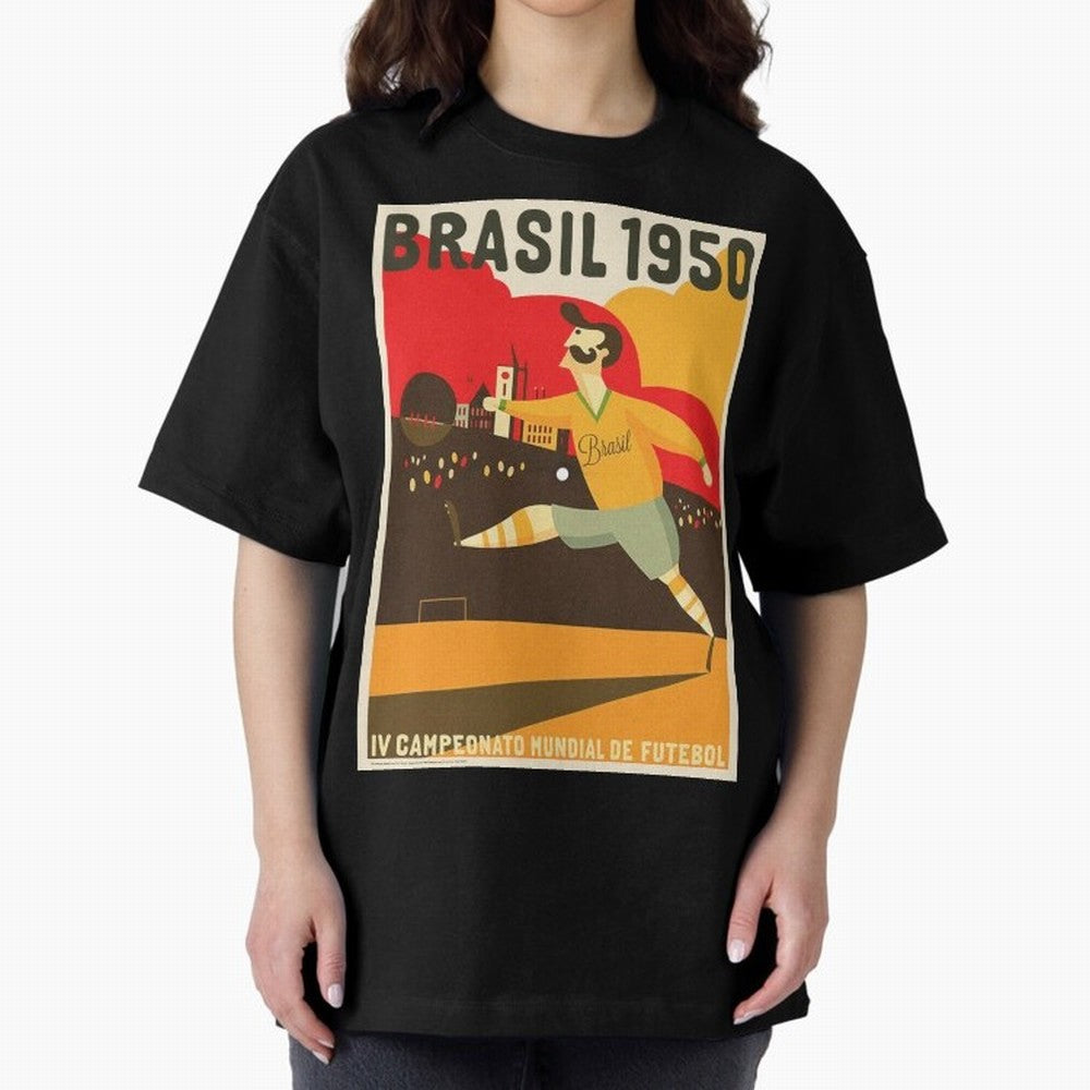 Brasil 1950 World Cup Oversized T-Shirt Unlock the FIFA World Cup 2026 Group Stage Journey through Messi, CR7 and Mbappe Highlights, France and Portugal Pride, Game Day Rituals, Football Legends, Country Pride and the Road to the Final; Made for