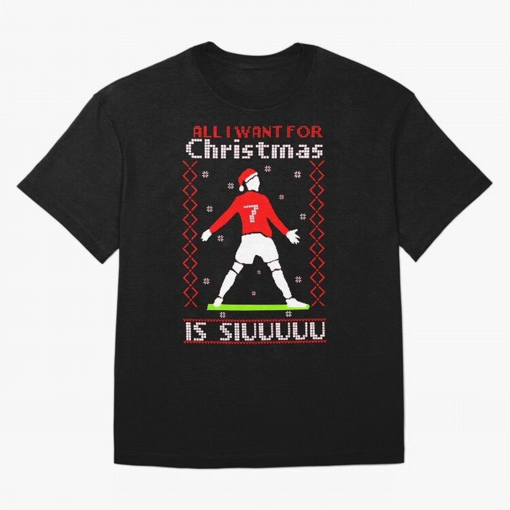 All I Want for Christmas Is Siu Ronaldo Oversized T-Shirt Bring a Champion Mindset to FIFA World Cup 2026 USA Canada Mexico for Fans of Messi, Neymar and Mbappe and Germany, Bringing Goal Celebration Energy, Supporter Heritage, Football Icons and