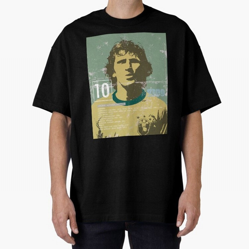 Zico Oversized T-Shirt Show Your Love for the FIFA World Cup 2026 Journey through Mbappe Highlights, England, France and Netherlands Pride, Global Supporter Spirit, Legendary Goals, National Colors and Tournament Celebration; Ideal for Passionate