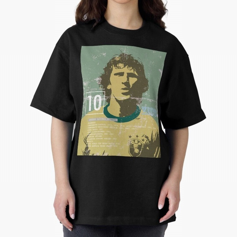 Zico Oversized T-Shirt Show Your Love for the FIFA World Cup 2026 Journey through Mbappe Highlights, England, France and Netherlands Pride, Global Supporter Spirit, Legendary Goals, National Colors and Tournament Celebration; Ideal for Passionate