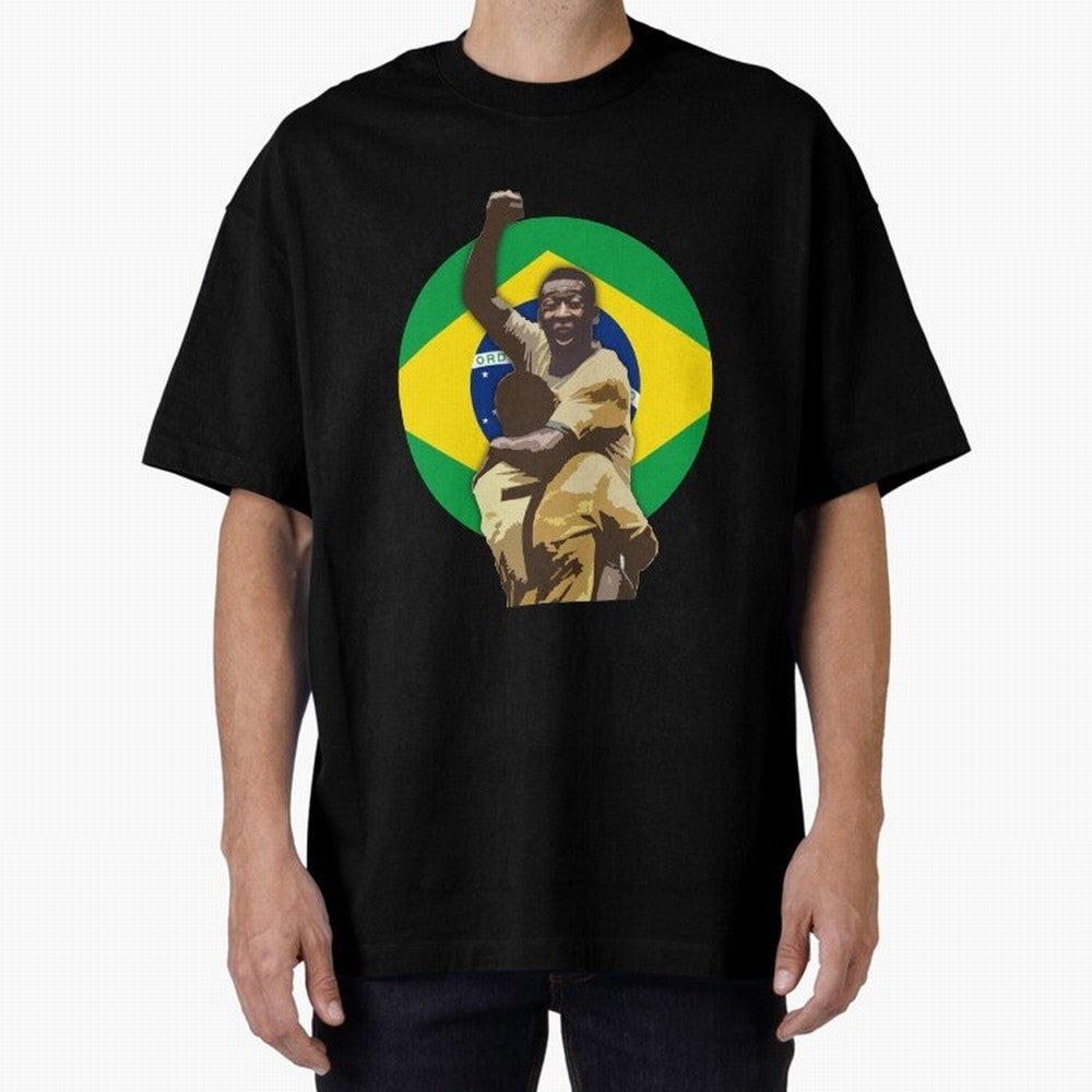 Pele Greates Footbal Player in History - Joga Bonito Oversized T-Shirt Carry FIFA World Cup 2026 Group Stage for Fans of Mbappe and Neymar and Argentina and Brazil, Bringing Worldwide Fan Energy, Dramatic Goals, Stadium Lights and Championship