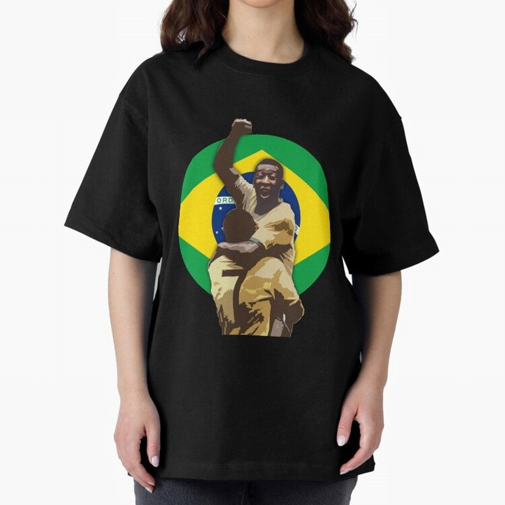 Pele Greates Footbal Player in History - Joga Bonito Oversized T-Shirt Carry FIFA World Cup 2026 Group Stage for Fans of Mbappe and Neymar and Argentina and Brazil, Bringing Worldwide Fan Energy, Dramatic Goals, Stadium Lights and Championship