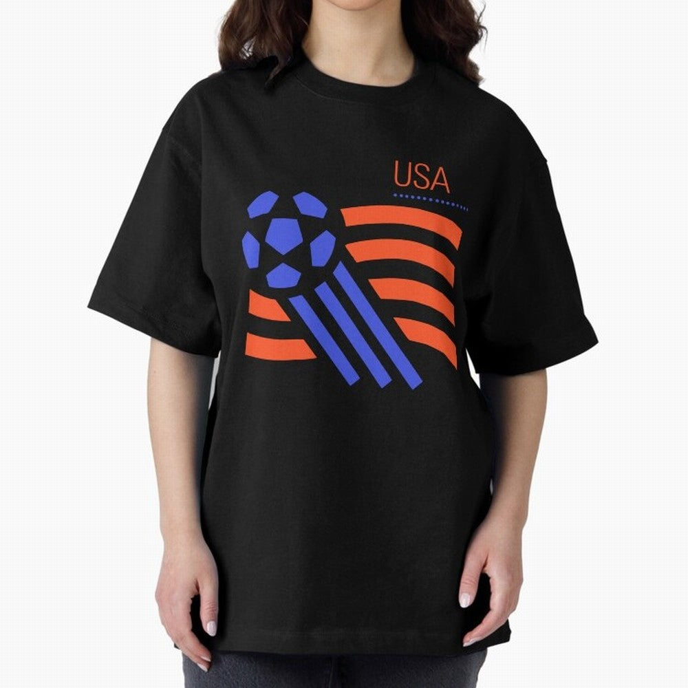 USA 1994 World Cup Soccer Retro 90s Oversized T-Shirt Mark FIFA World Cup 2026 Group Stage for Fans of Messi and Cristiano Ronaldo and England, France and Netherlands, Bringing Match Day Excitement, Supporter Culture, Golden Goals and Global