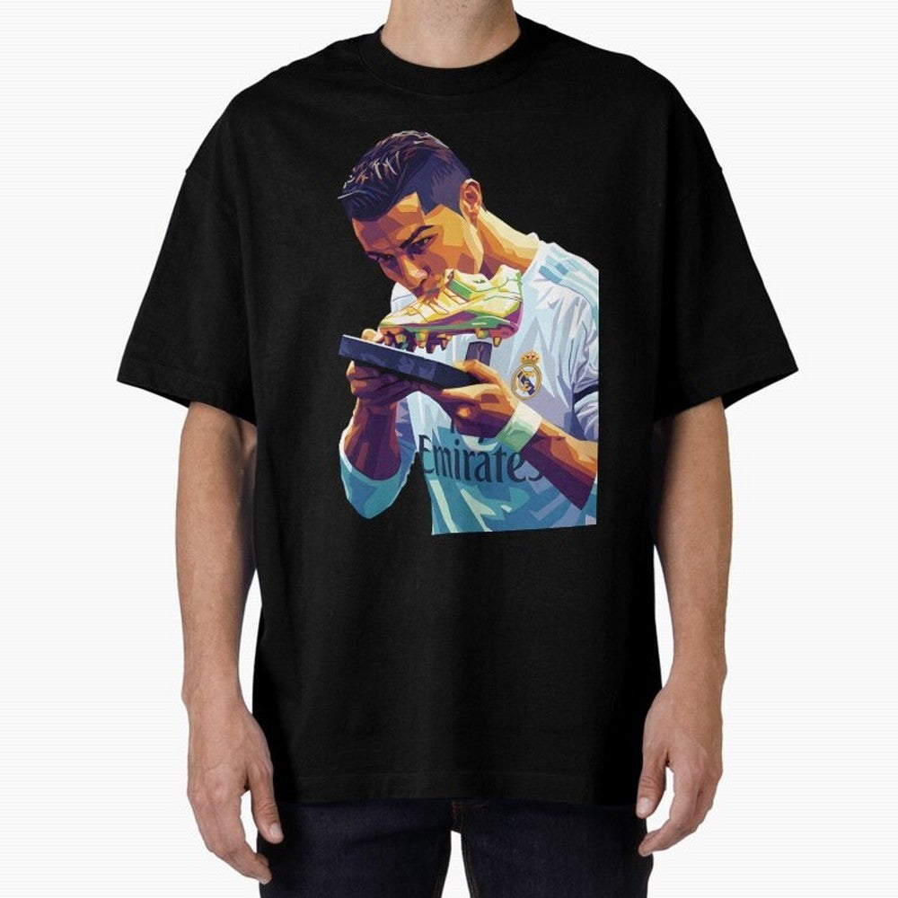 Ronaldo pop art Oversized T-Shirt Build FIFA World Cup 2026 Made for Mbappe and Neymar, Germany Energy, Vintage Soccer Flavor, Modern Football Stars, National Flags and Final Night Emotion; Ideal for Passionate Fans Who Love Underdog Stories,