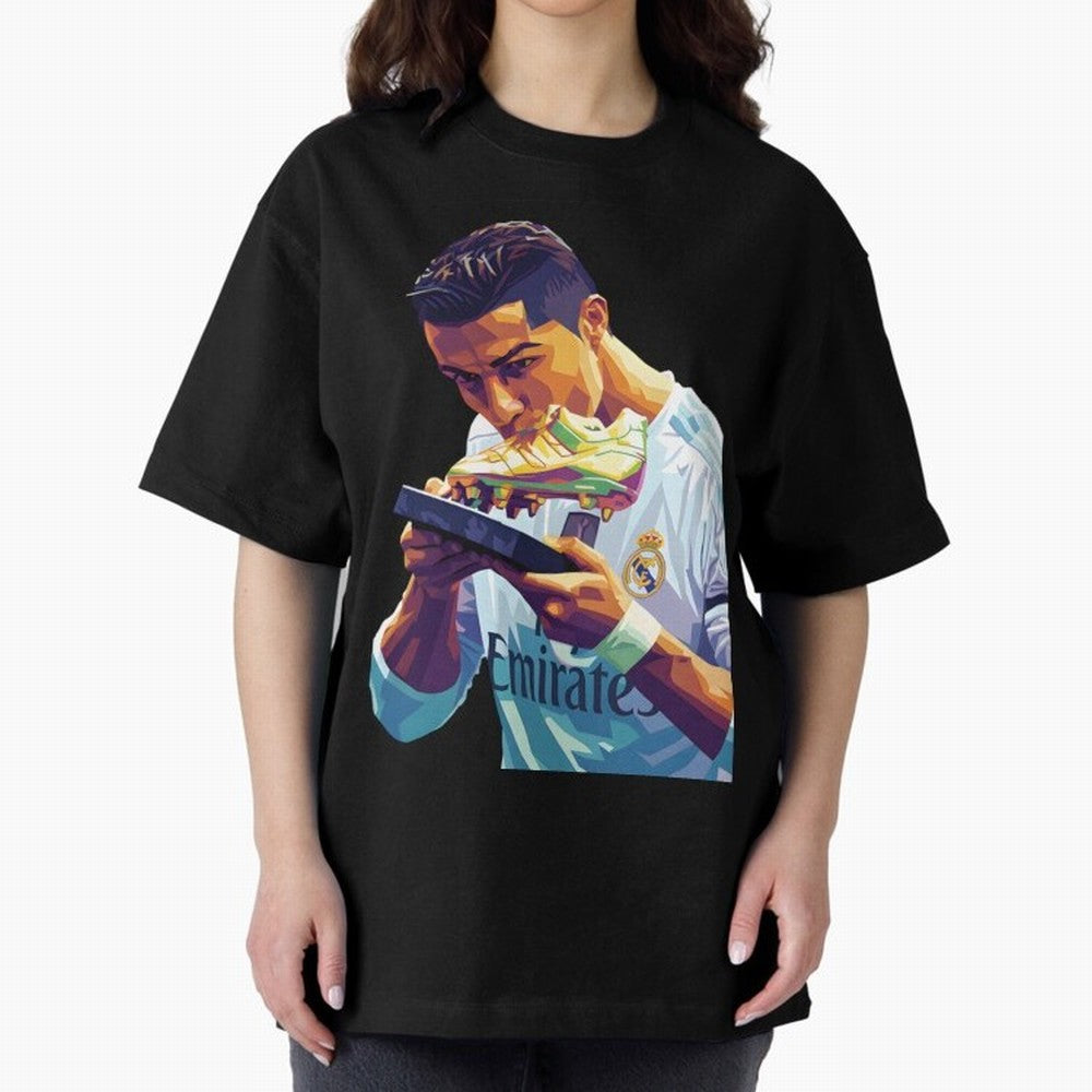Ronaldo pop art Oversized T-Shirt Build FIFA World Cup 2026 Made for Mbappe and Neymar, Germany Energy, Vintage Soccer Flavor, Modern Football Stars, National Flags and Final Night Emotion; Ideal for Passionate Fans Who Love Underdog Stories,