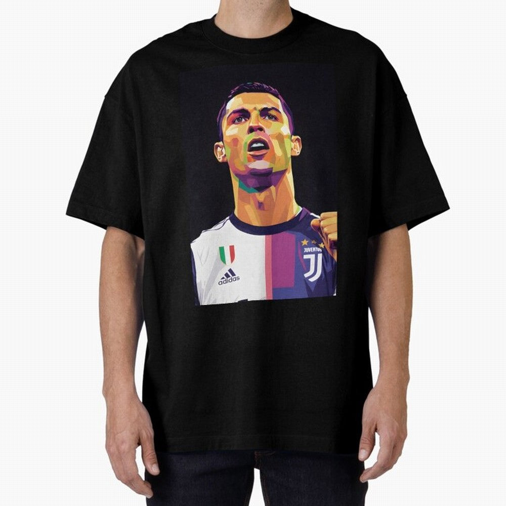 Ronaldo pop art Oversized T-Shirt Support Your Favorite Stars during FIFA World Cup 2026 USA Canada Mexico Driven by Messi, CR7 and Mbappe, France Energy, Stadium Chants, National Pride, Trophy Dreams and Unforgettable Football Memories; Made for