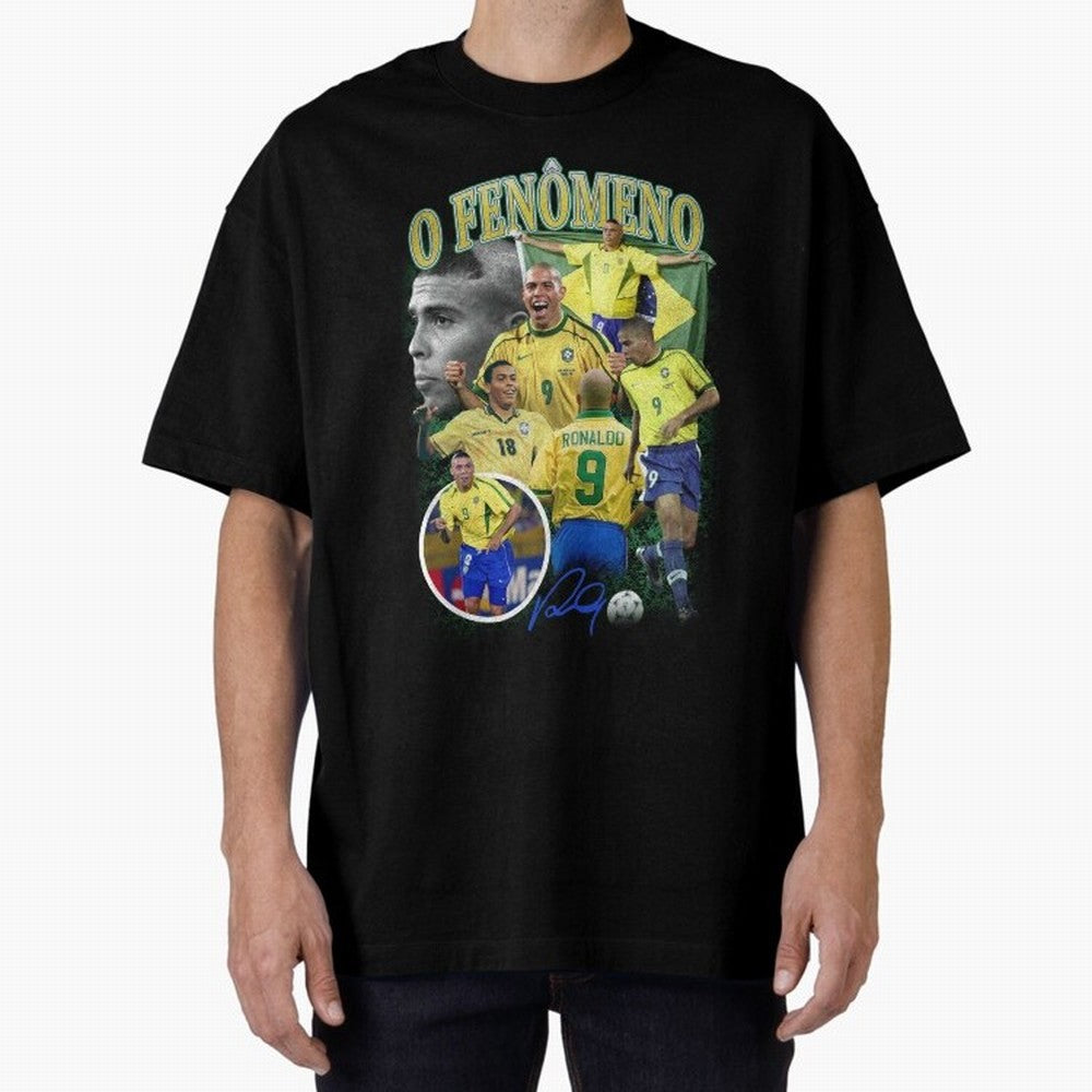 O Fenomeno Ronaldo Oversized T-Shirt Fuel FIFA World Cup 2026 Group Stage for Fans of CR7 and Argentina and Brazil, Bringing Worldwide Fan Energy, Dramatic Goals, Stadium Lights and Championship Celebrations; Ideal for Fans Who Follow Messi,