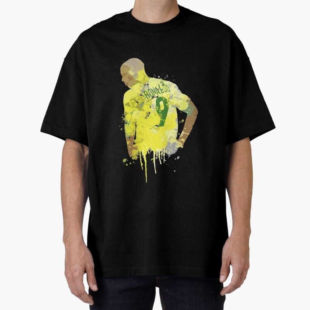 Ronaldo Brazil Legend Art Oversized T-Shirt Live for the Drama of FIFA World Cup 2026 USA Canada Mexico for Fans of Cristiano Ronaldo and Argentina and Brazil, Bringing Football Festival Excitement, Trophy Ambitions, Country Rivalries and Star