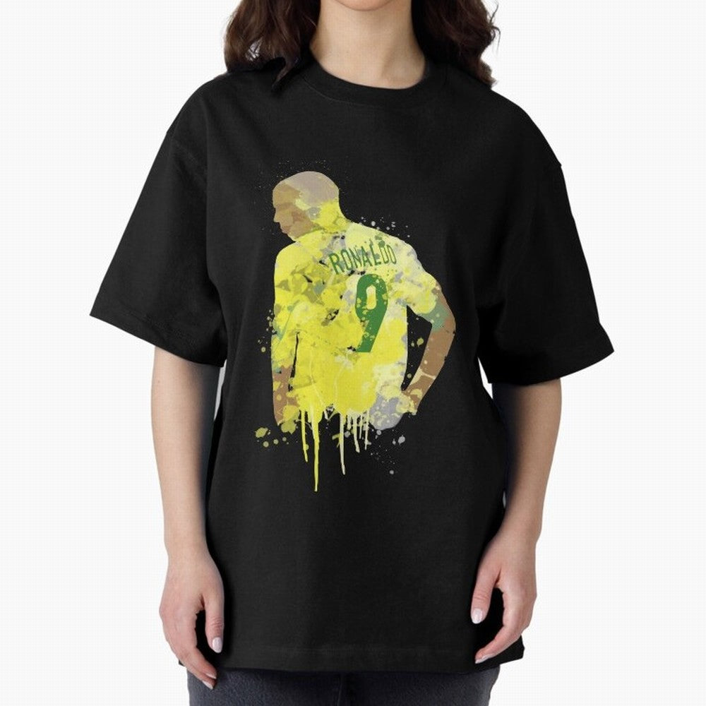 Ronaldo Brazil Legend Art Oversized T-Shirt Live for the Drama of FIFA World Cup 2026 USA Canada Mexico for Fans of Cristiano Ronaldo and Argentina and Brazil, Bringing Football Festival Excitement, Trophy Ambitions, Country Rivalries and Star