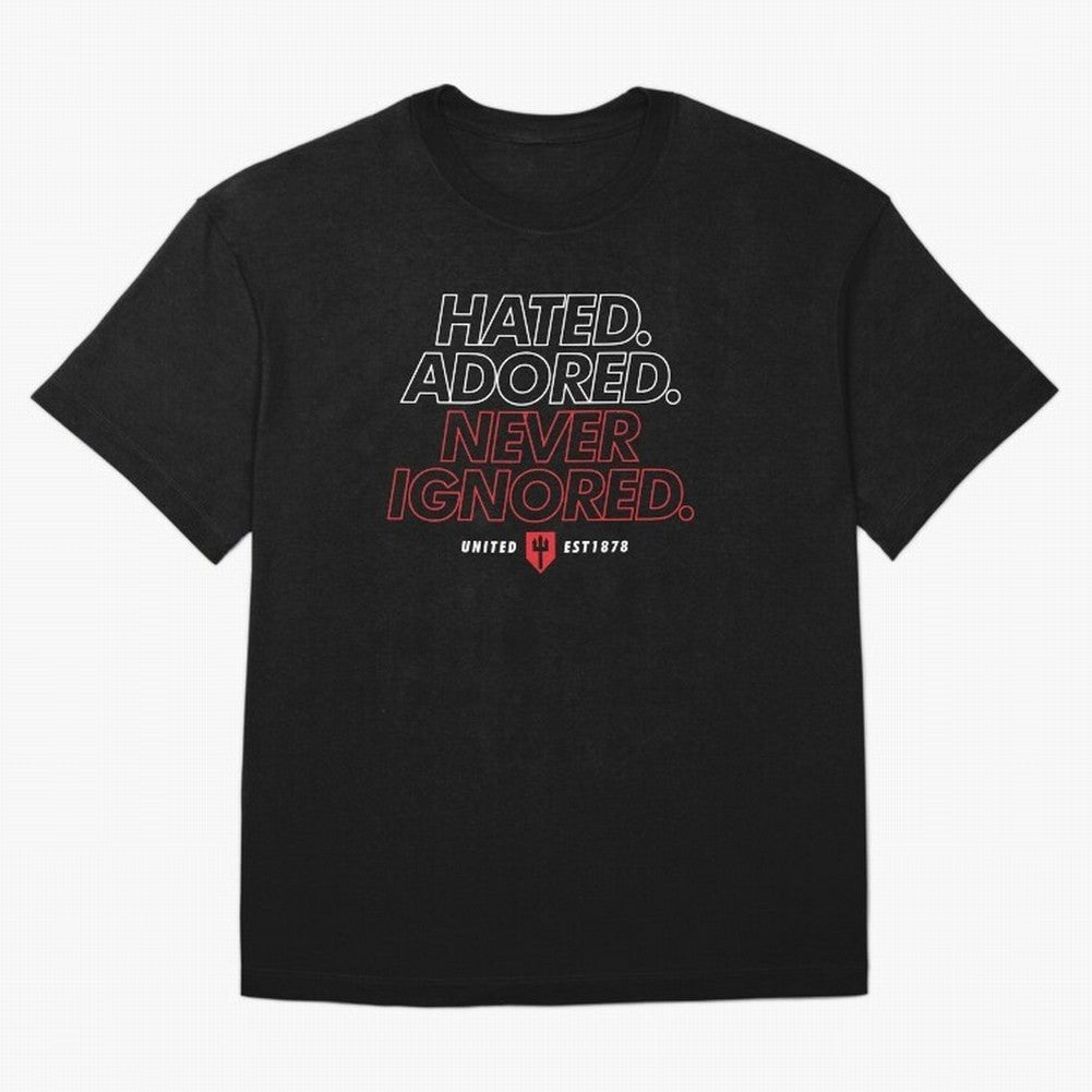 Hated, Adored, Never Ignored - Manchester United! Oversized T-Shirt Treasure the FIFA World Cup 2026 USA Canada Mexico Journey through CR7 Highlights, Brazil Pride, Champion Mindset, Group Stage Buzz, Knockout Tension and Passionate Fan Culture;