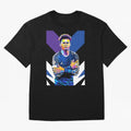 Desire Doue in WPAP Style Oversized T-Shirt Feel the Roar of Match Day Hype around FIFA World Cup 2026 USA Canada Mexico, Messi, Brazil, Portugal and Argentina, Game Day Rituals, Football Legends, Country Pride and the Road to the Final; Ideal for