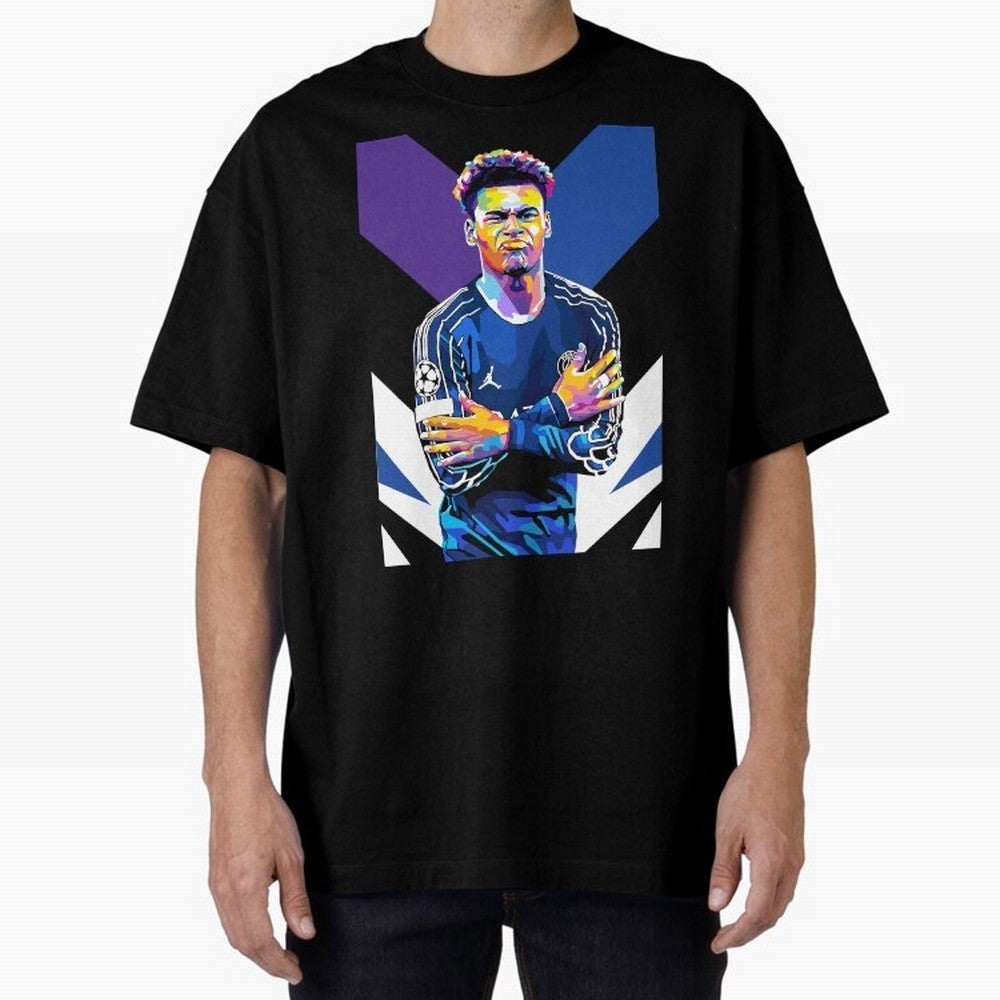 Desire Doue in WPAP Style Oversized T-Shirt Feel the Roar of Match Day Hype around FIFA World Cup 2026 USA Canada Mexico, Messi, Brazil, Portugal and Argentina, Game Day Rituals, Football Legends, Country Pride and the Road to the Final; Ideal for