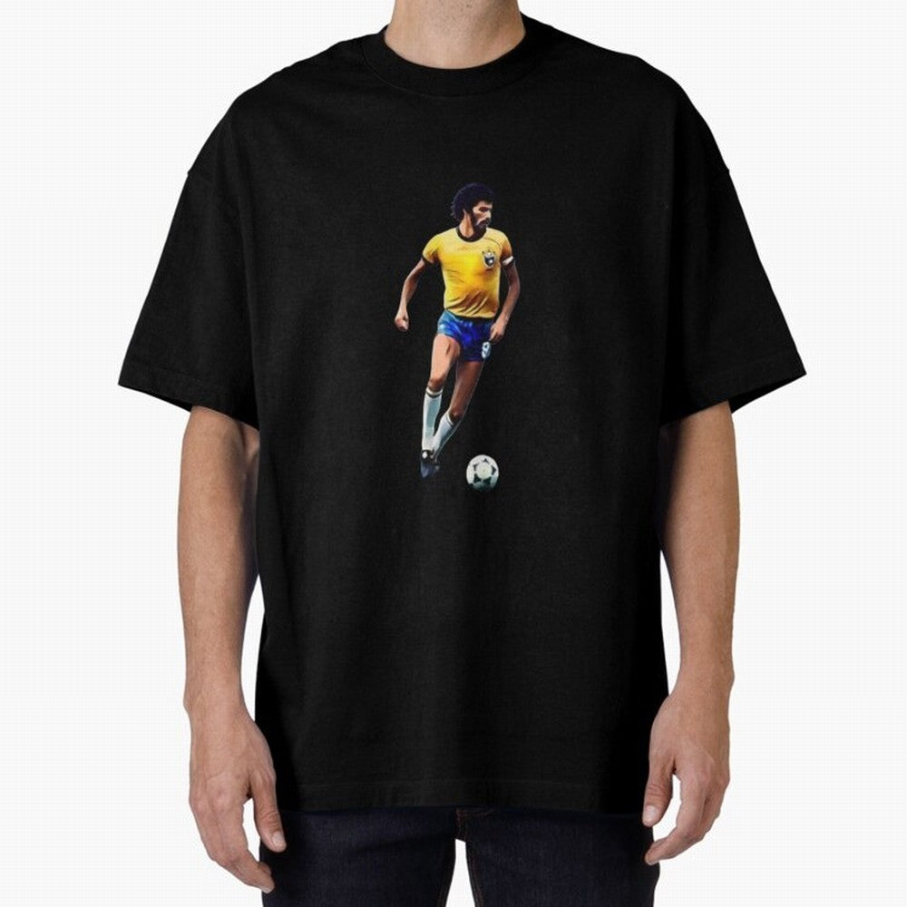 Legends of The Beautiful Game Cartoon Collection Legends Socrates Cartoon Artwork9 Oversized T-Shirt Live for the Drama of Match Day Hype around FIFA World Cup 2026, Messi, Neymar and Mbappe, Brazil, Worldwide Fan Energy, Dramatic Goals, Stadium