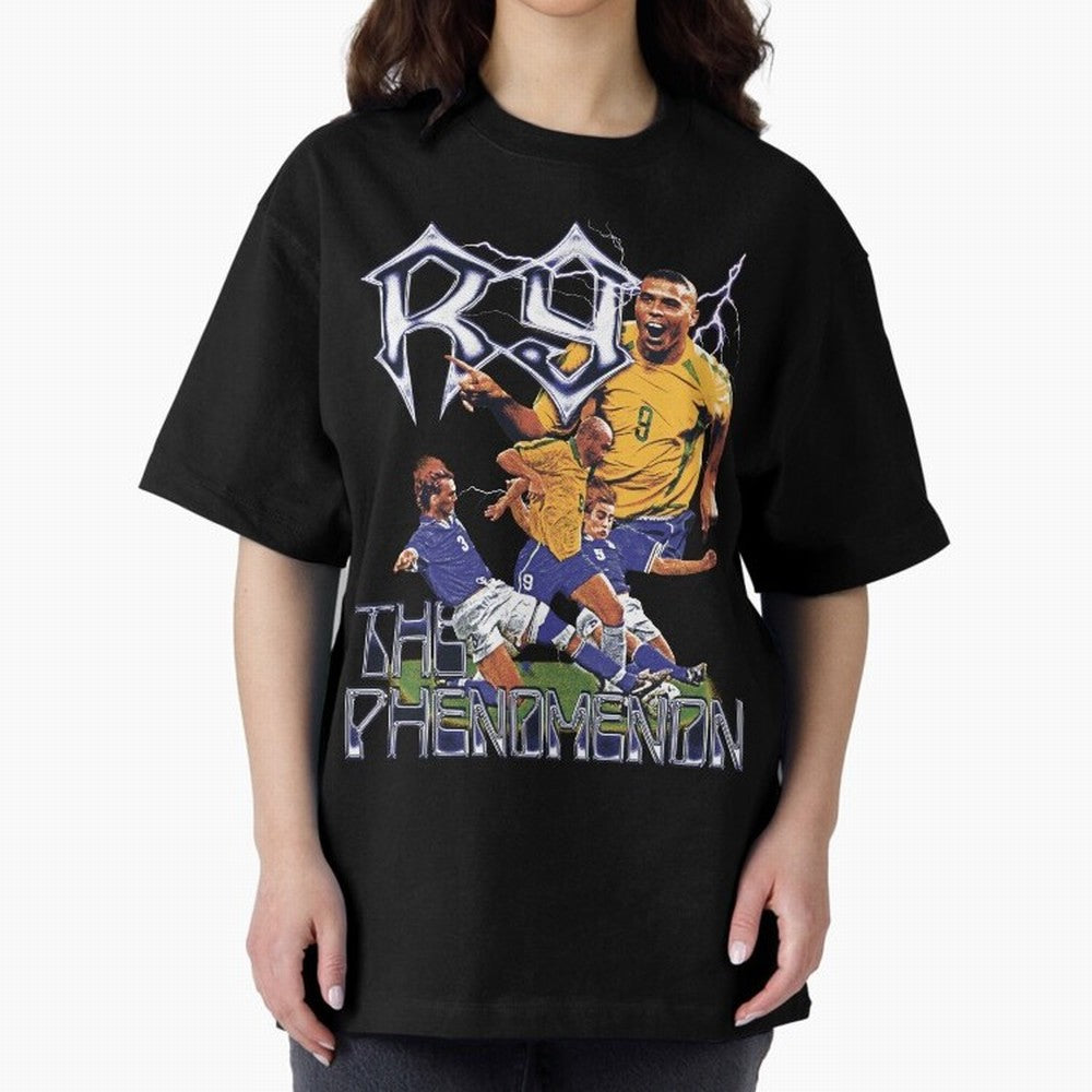 R9, The Phenomenon Oversized T-Shirt Stand Proud for FIFA World Cup 2026 Group Stage for Fans of Neymar and Portugal, Bringing Match Day Excitement, Supporter Culture, Golden Goals and Global Football Passion; Great for Watch Parties, Sports Bars,