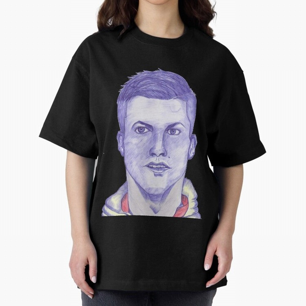 C-Ronaldo portrait drawing Oversized T-Shirt Celebrate FIFA World Cup 2026 Group Stage Made for CR7 and Messi, Brazil, Portugal and Argentina Energy, Goal Celebration Energy, Supporter Heritage, Football Icons and Worldwide Tournament Joy; Ideal