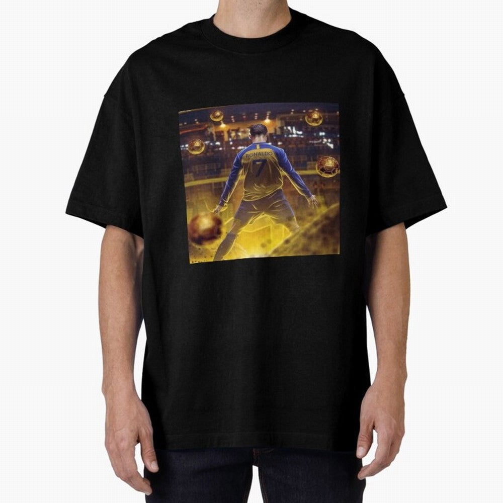 Ronaldo al nassr Oversized T-Shirt Elevate FIFA World Cup 2026 for Fans of Haaland and Mbappe and Brazil, Portugal and Argentina, Bringing Football History, Final Match Energy, Crowd Noise and Once in a Lifetime Moments; Ideal for Passionate Fans