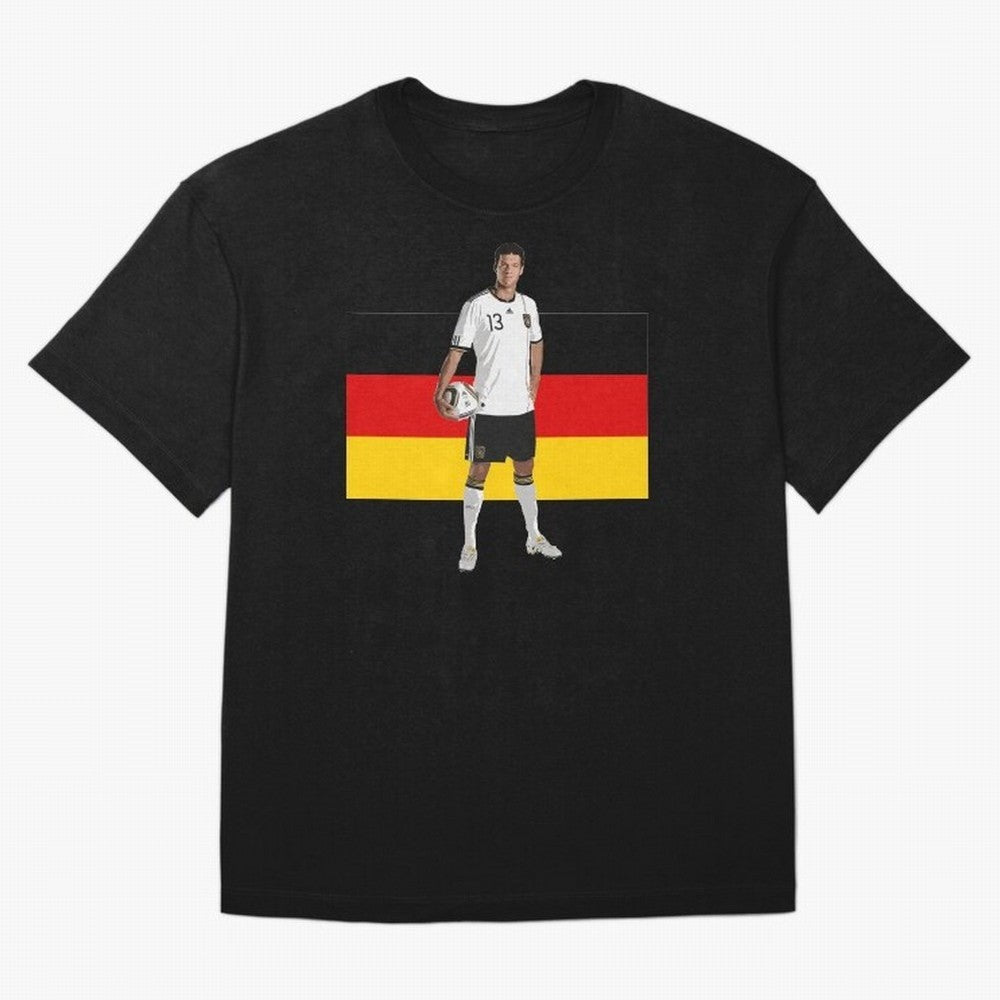 Michael Ballack - German Football Legend Oversized T-Shirt Celebrate National Team Dreams in the FIFA World Cup 2026 Journey through CR7 Highlights, Brazil Pride, Championship Spirit, Famous Goals, Roaring Crowds and International Football Unity;