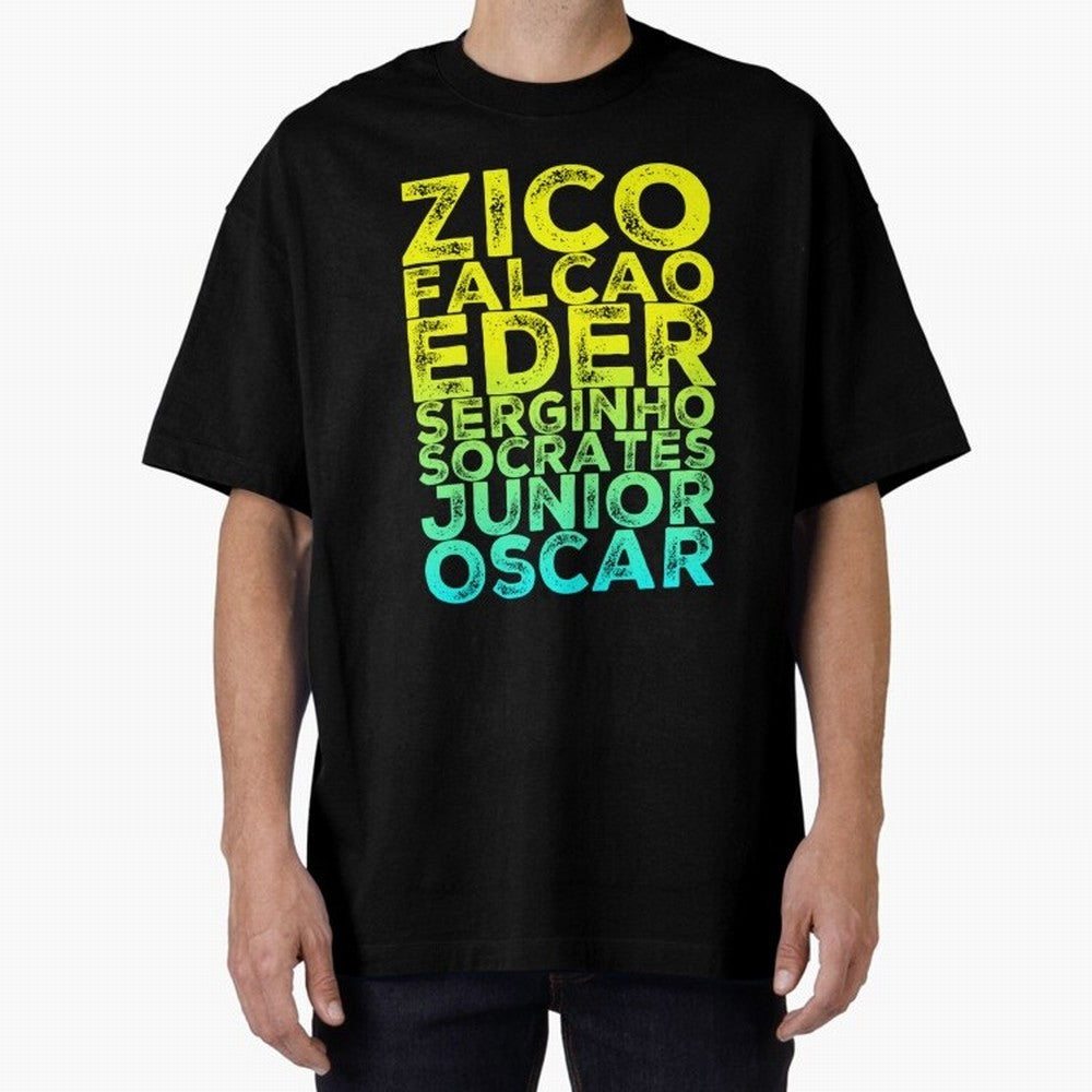 Brazil 1982 zico socrates eder best team never to win world cup79 Oversized T-Shirt Feel the Trophy Chase of FIFA World Cup 2026 Group Stage for Fans of Messi and Spain, Bringing Football Passion, Legendary Performances, Festival Vibes and