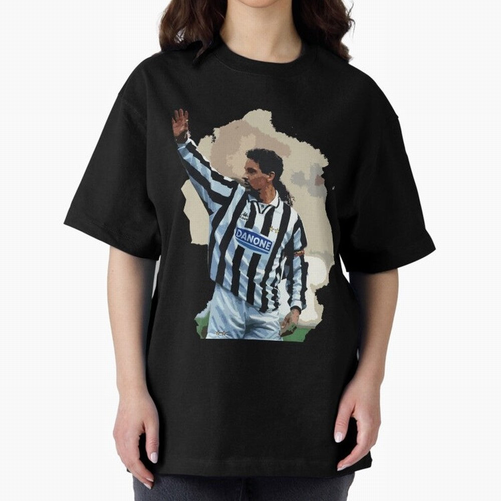 Roberto Baggio Oversized T-Shirt Cheer through Every Moment of Global Football Passion for FIFA World Cup 2026 USA Canada Mexico, Made for Haaland and Mbappe, Spain and Netherlands, Football Festival Excitement, Trophy Ambitions, Country Rivalries