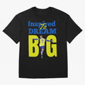 Inspired To Dream Big Oversized T-Shirt Capture Stadium Memories from Global Football Passion for FIFA World Cup 2026, Capturing Messi and Cristiano Ronaldo, Argentina, Worldwide Fan Energy, Dramatic Goals, Stadium Lights and Championship