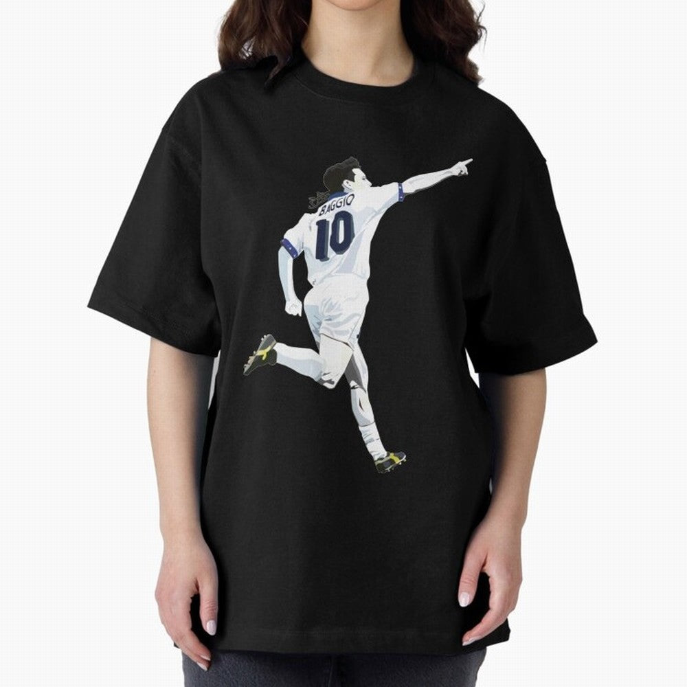 Roberto Baggio - Italy | Mbappe gift Oversized T-Shirt Remember the FIFA World Cup 2026 Group Stage Journey through Mbappe and Neymar Highlights, France and Portugal Pride, Game Day Rituals, Football Legends, Country Pride and the Road to the