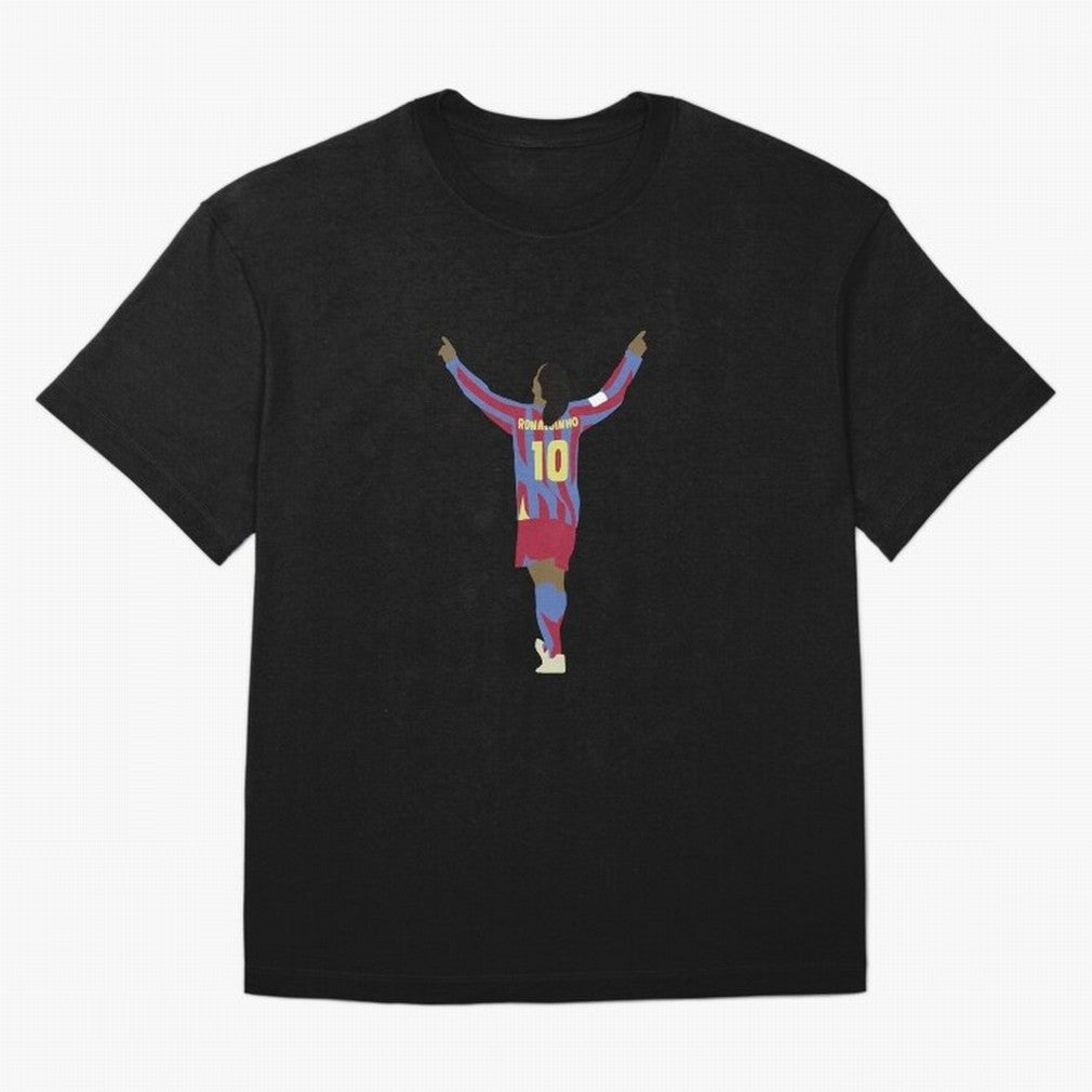 Ronaldinho FC Barcelona Oversized T-Shirt Bring a Vintage Feel to the FIFA World Cup 2026 Group Stage Journey through Messi, CR7 and Mbappe Highlights, Argentina, France and Brazil Pride, Supporter Pride, Iconic Celebrations, Legendary Names and